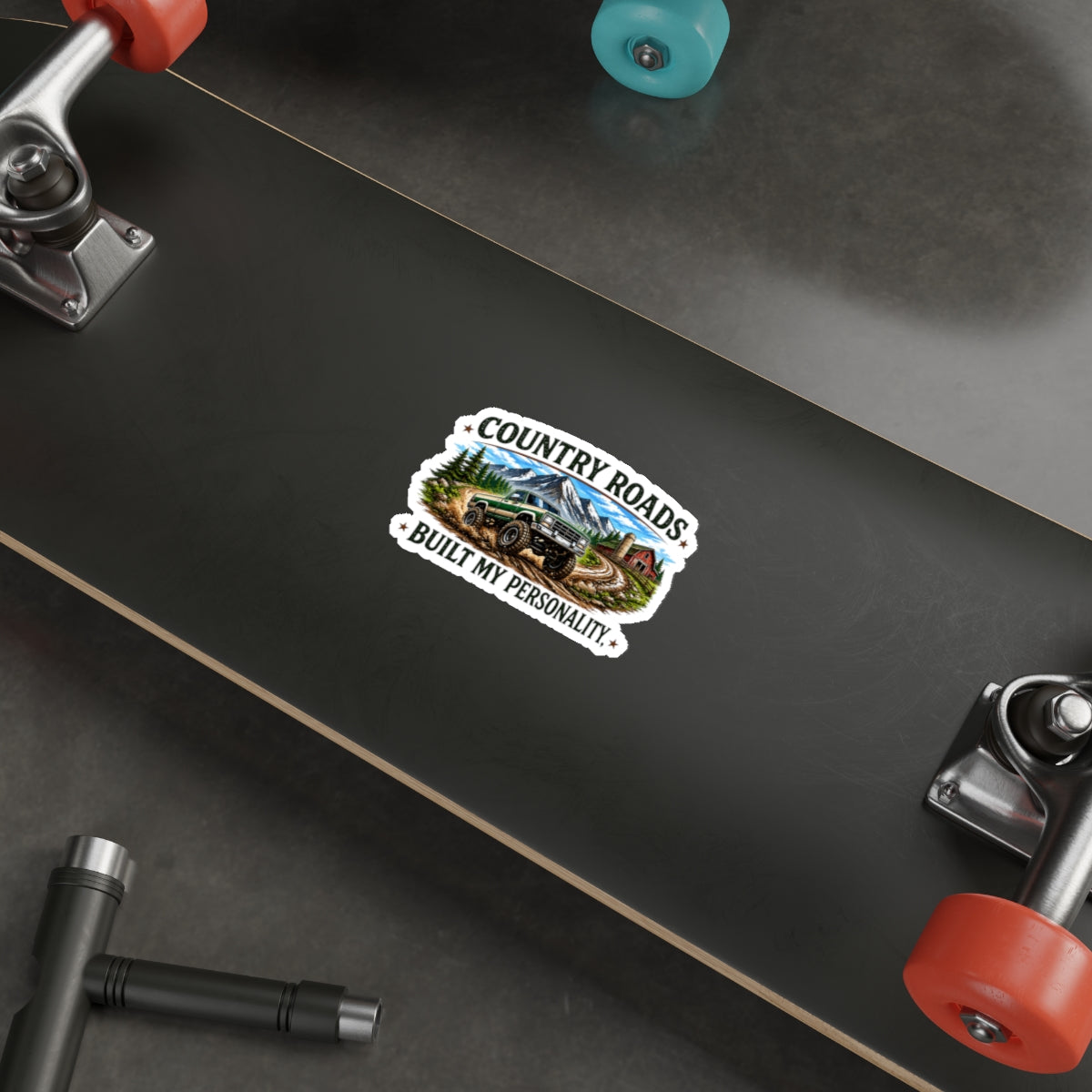"Country Roads Built My Personality" Die-Cut Decal — Country Roads Off-Road Truck Sticker