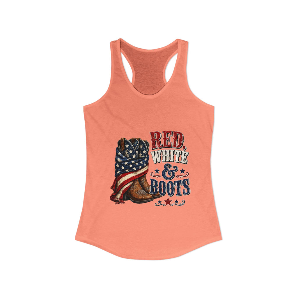 Red, White, & Boots Women's Ideal Racerback Tank