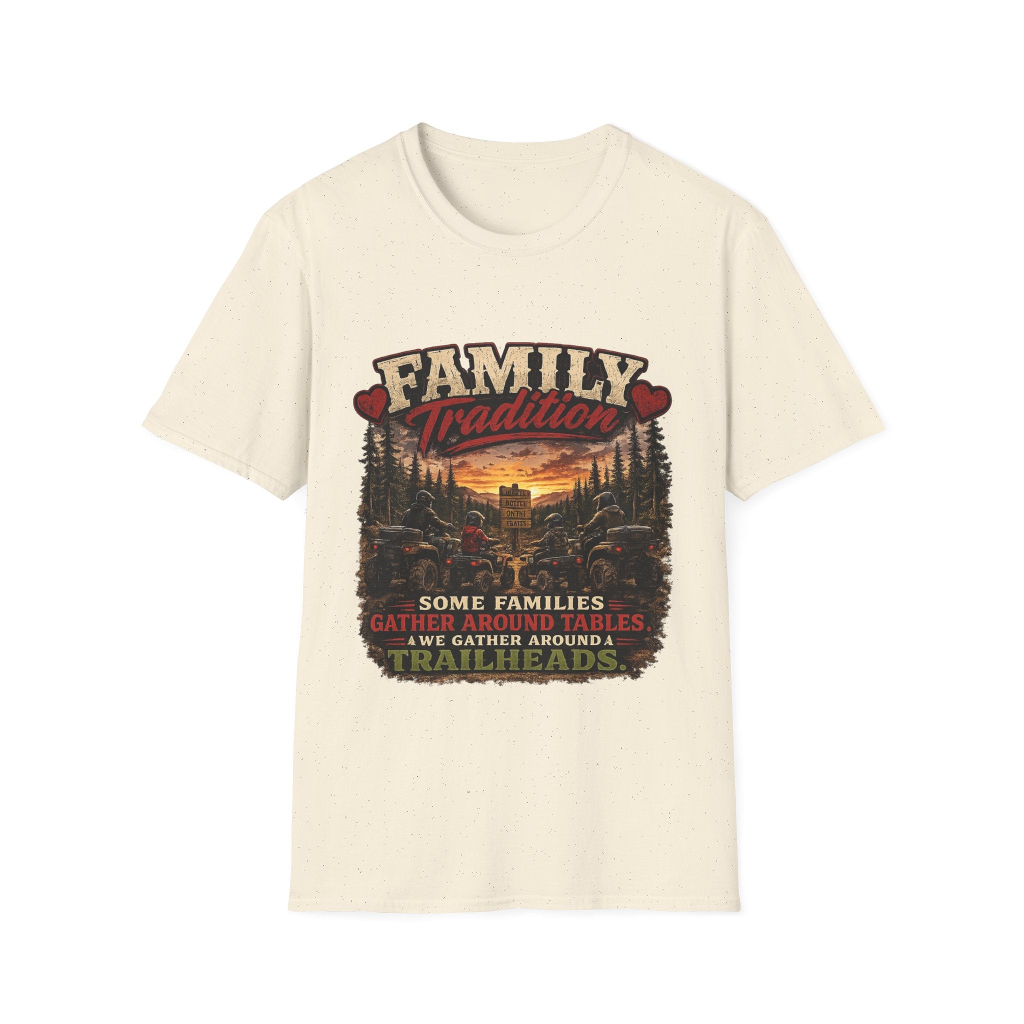 Family Tradition T-Shirt — 'Some Families We Gather Around A Table, We Gather Around A Trailhead' Outdoor Camping Tee