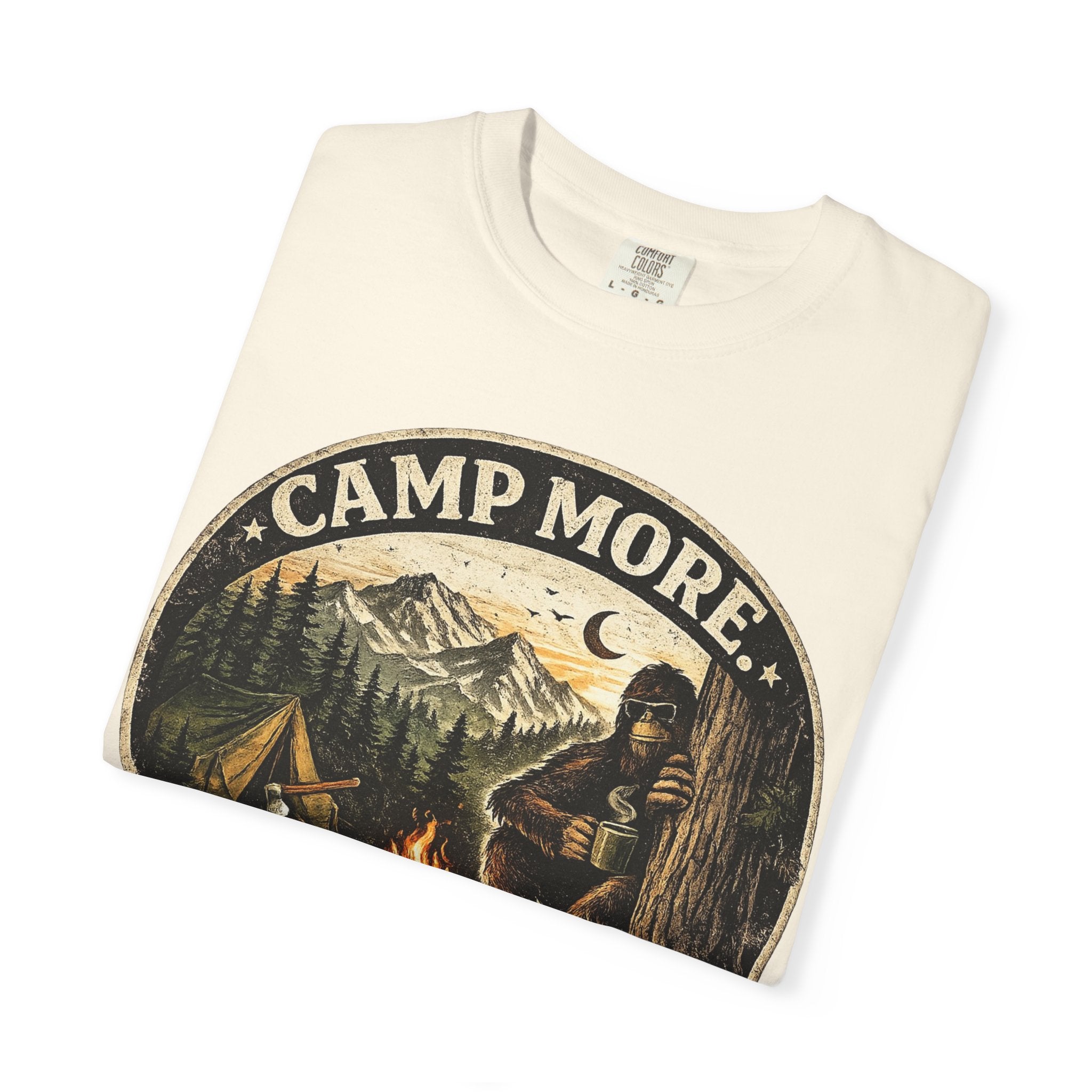 Camp More Worry Less Bigfoot T-shirt