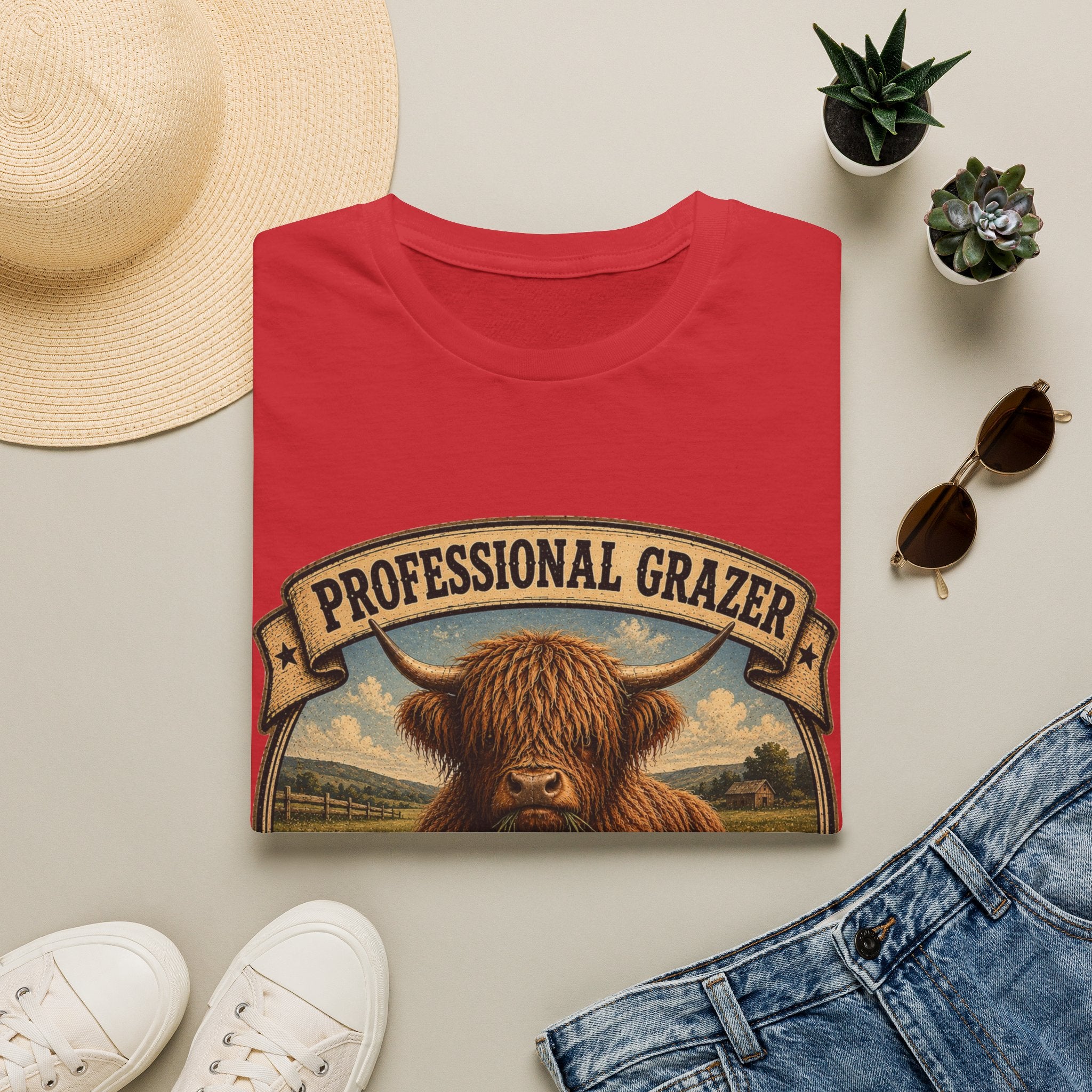 Professional Grazer Highland Cow Unisex Softstyle T-Shirt
