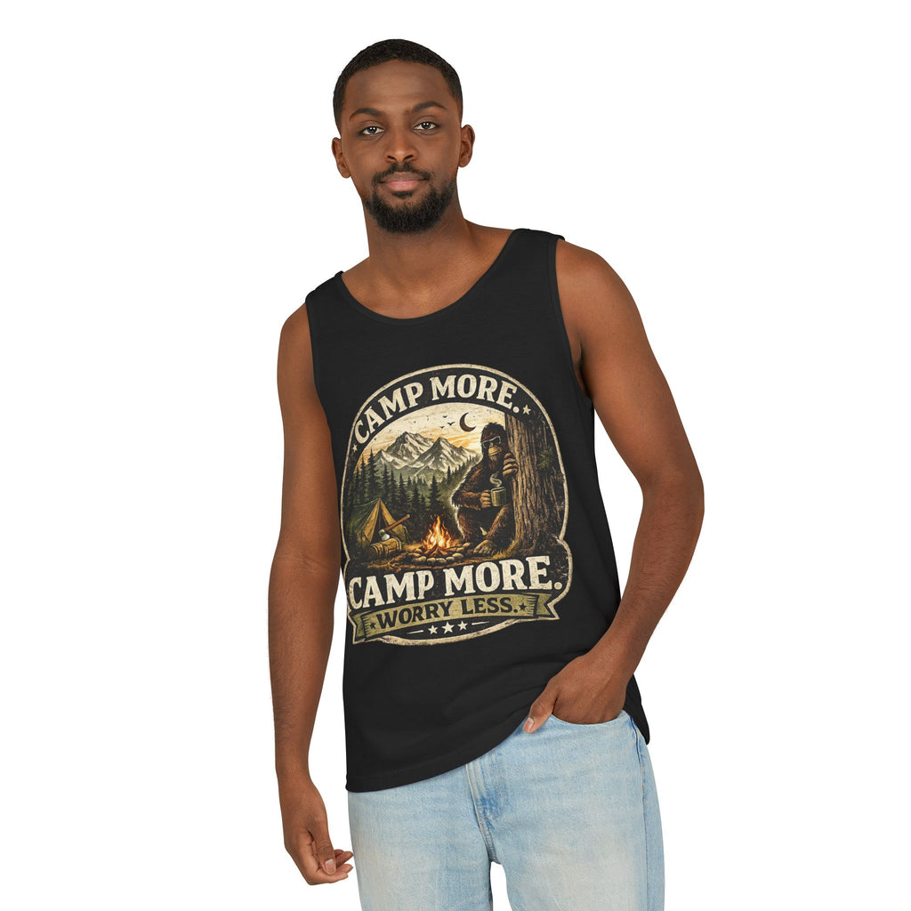 Camp More Worry Less Bigfoot Tank Top