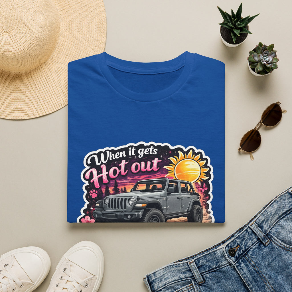 When It Gets Hot Out Jeep (Pink) Unisex Softstyle T-Shirt