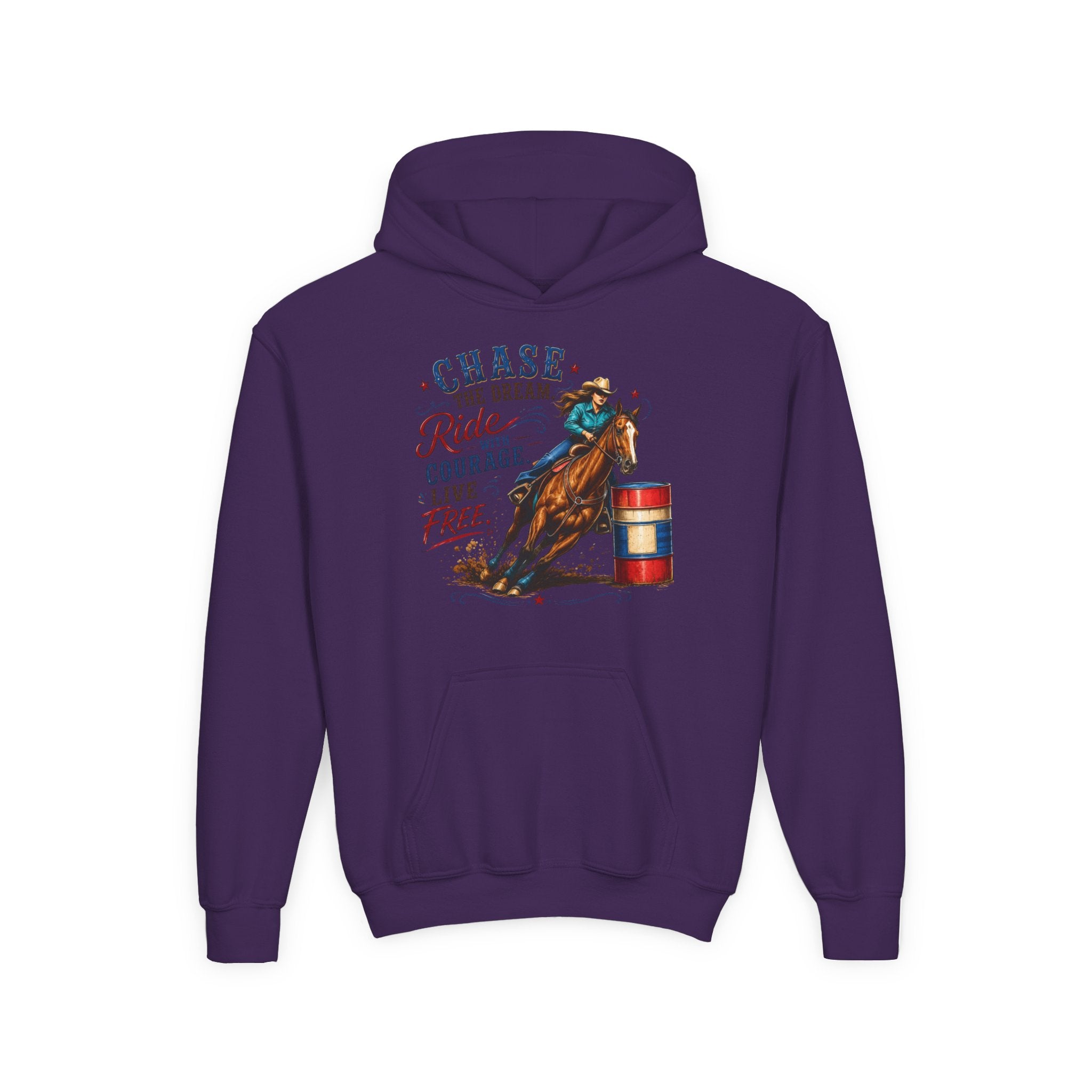 Chase the Dream with Courage Youth Heavy Blend Hooded Sweatshirt