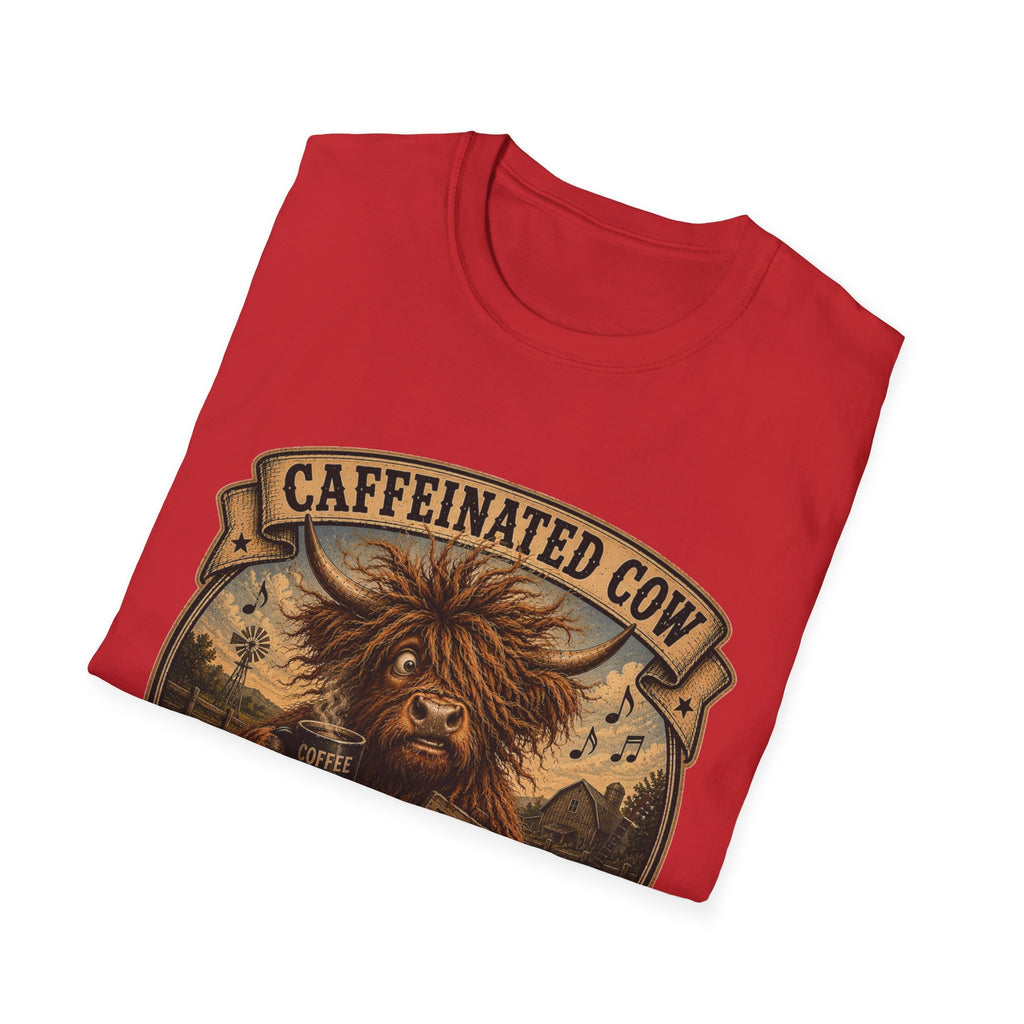 Caffeinated Cow Unisex Softstyle T-Shirt