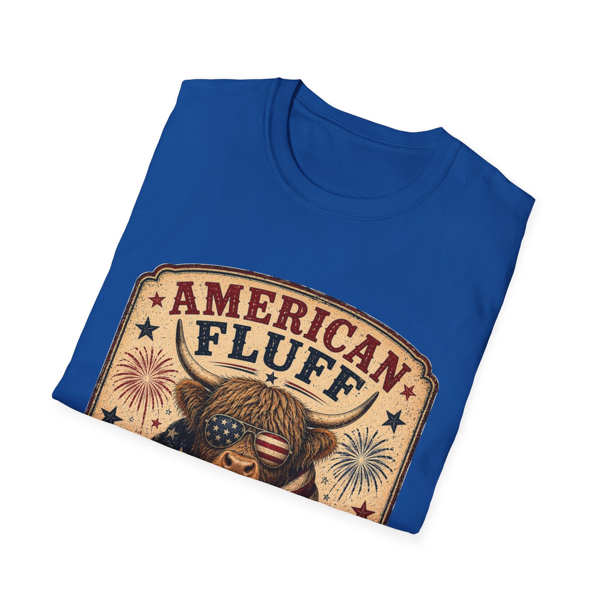 American Fluff Highland Cow Unisex Softstyle T-Shirt