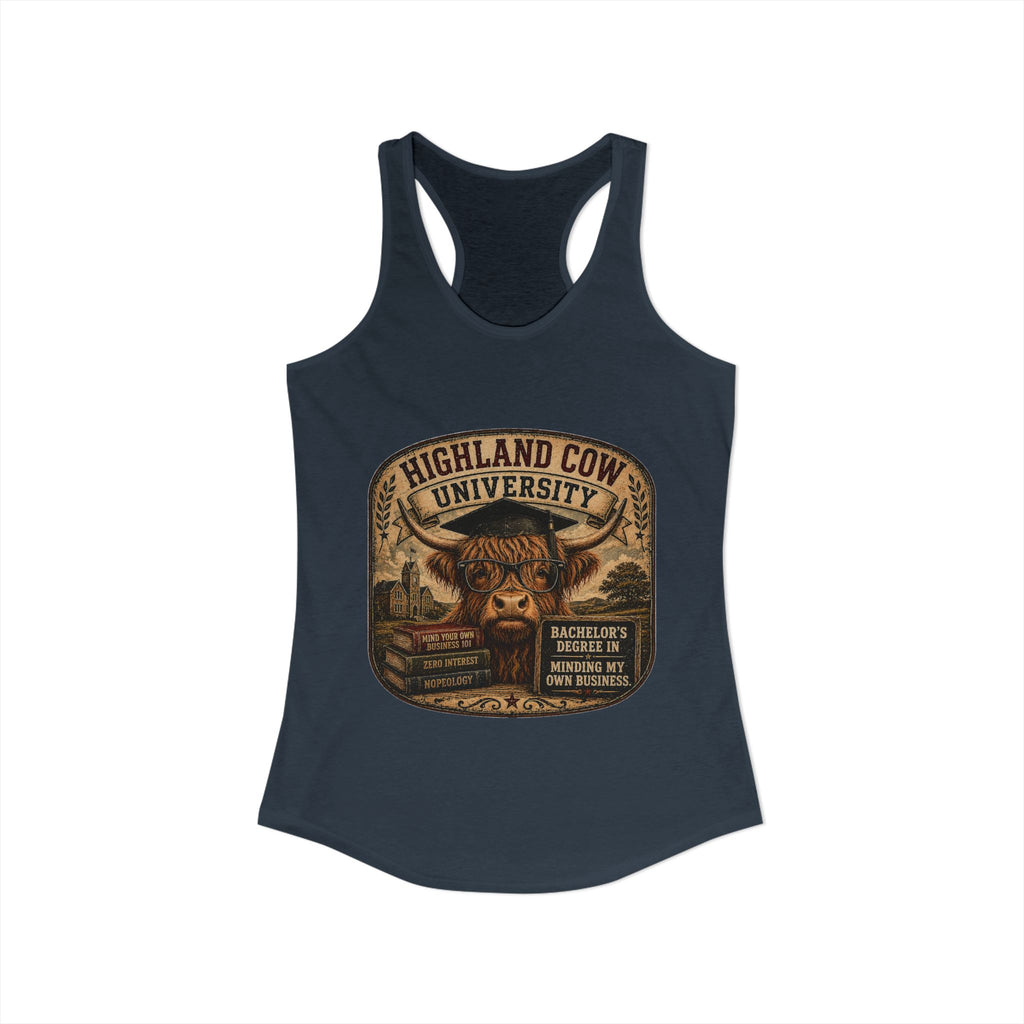Highland Cow University Women's Ideal Racerback Tank