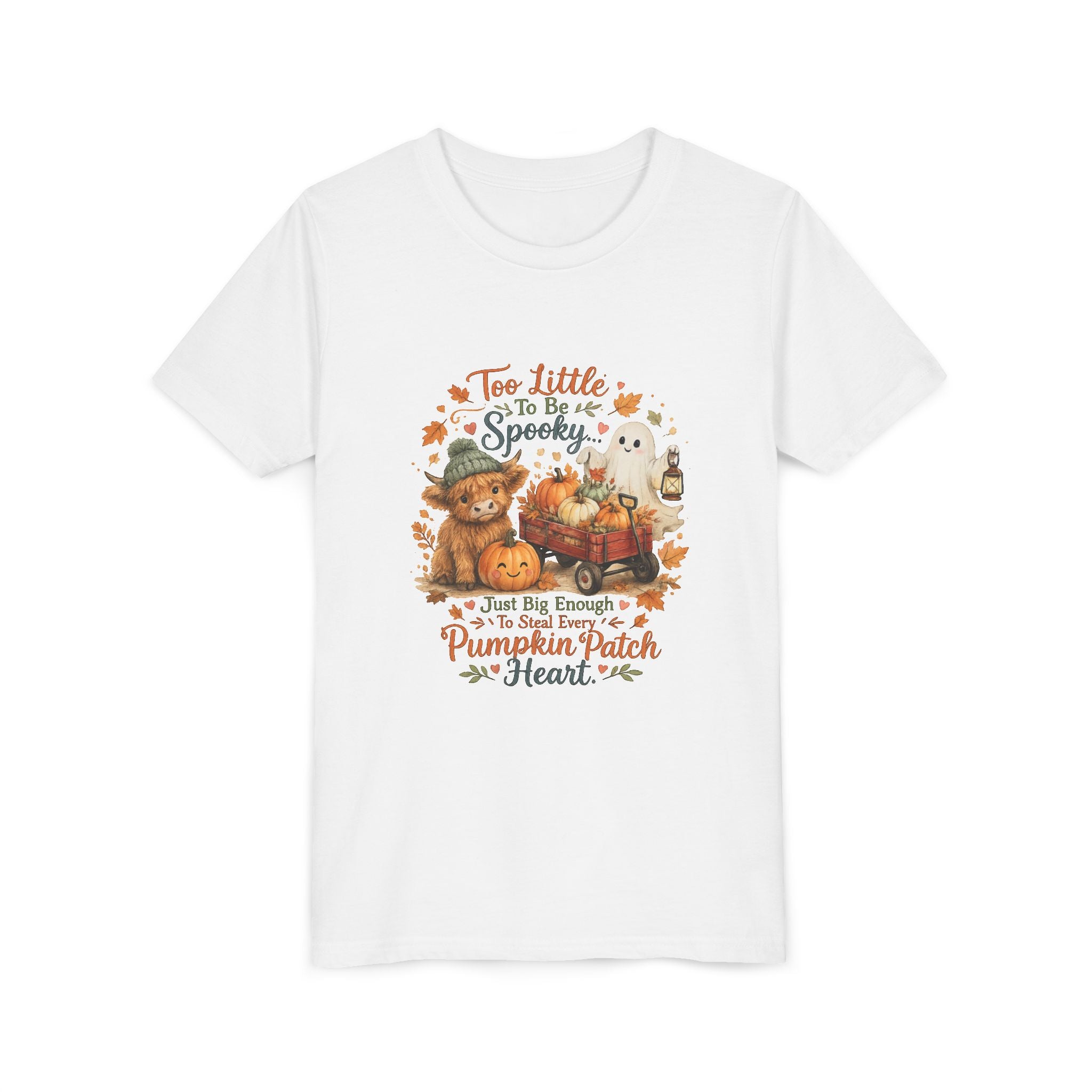 'Too Little to be Spooky, Just Big Enough to Have a Pumpkin Patch Heart' Halloween Fall Kids Shirt — Youth Tee