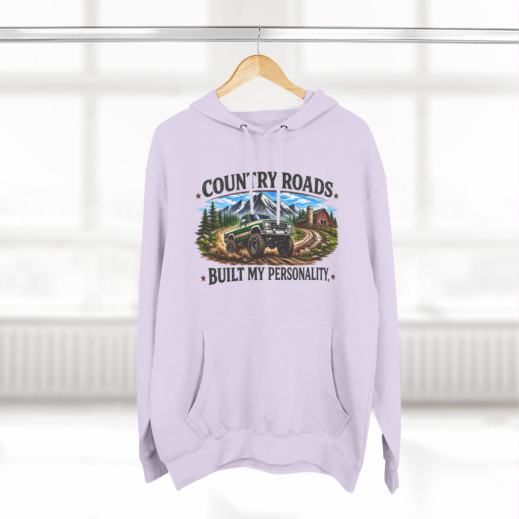 Country Roads Hoodie — "Country Roads Built My Personality" Graphic Hoodie