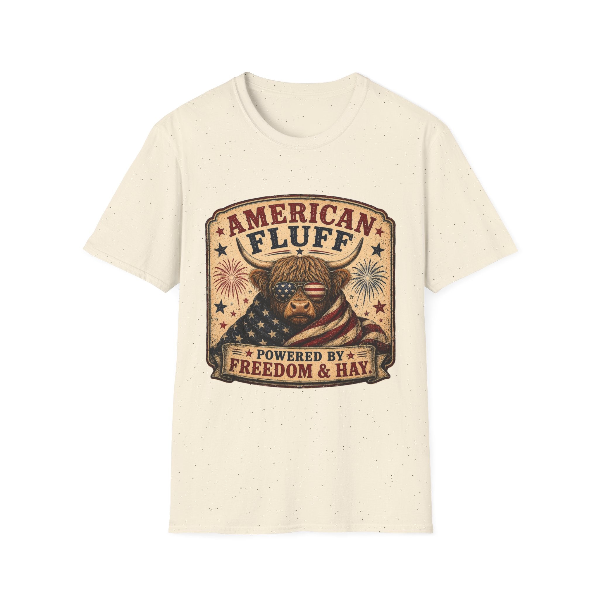 American Fluff Highland Cow Unisex Softstyle T-Shirt