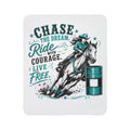 Chase Your Dream Horse Teal Fleece Sherpa Blanket