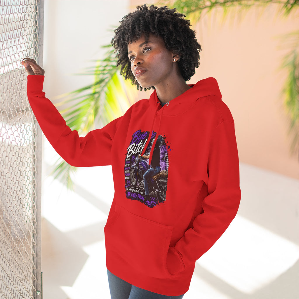 "Bitch" Retro Motorcycle Pullover — Biker Babe Graphic Hoodie