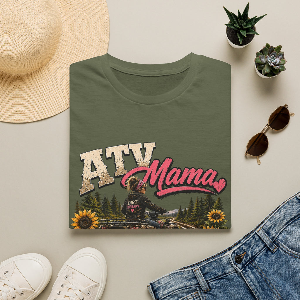 ATV Mama T-Shirt — Messy Hair, Muddy Boots Graphic Tee for Moms
