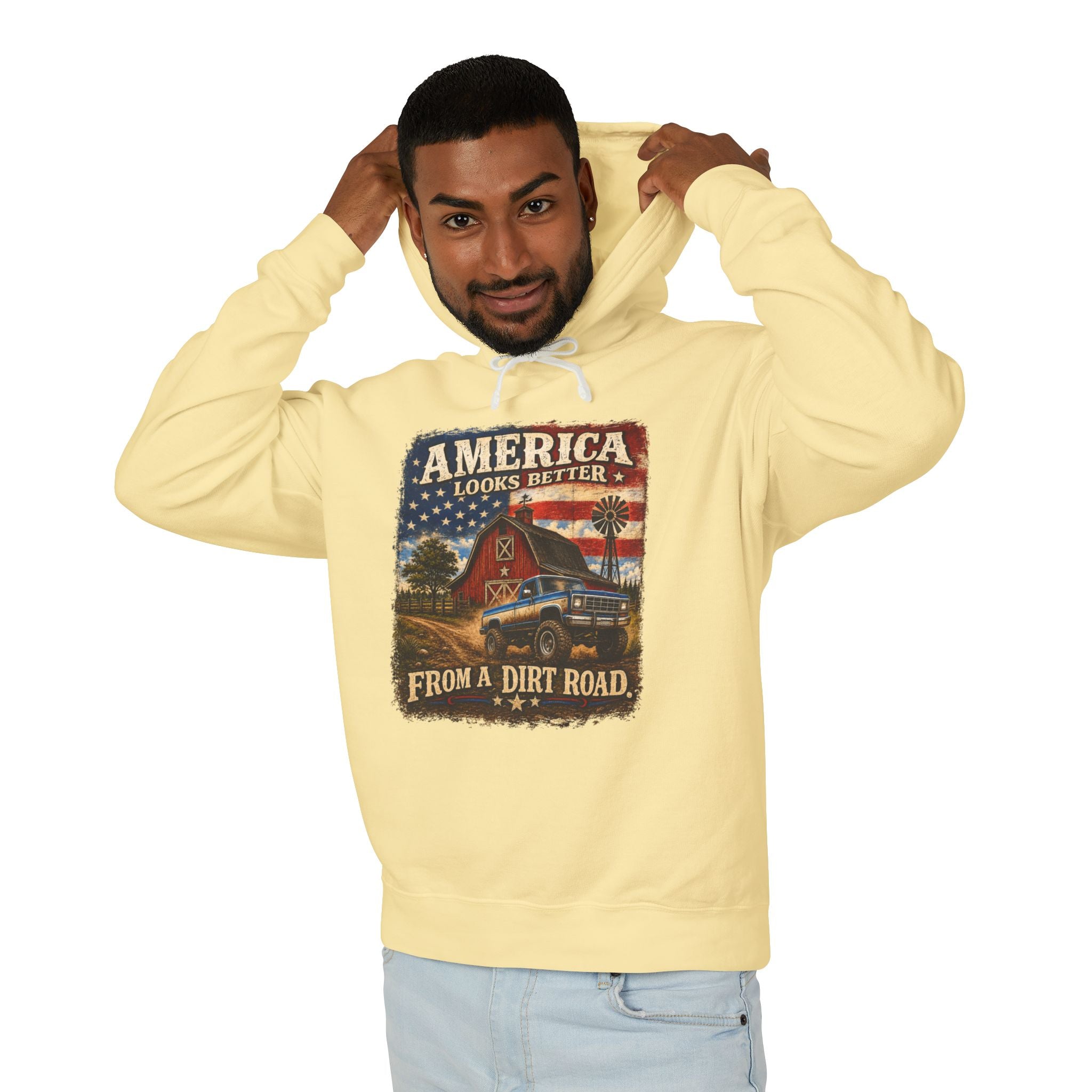 America Looks Better From a Dirt Road Hoodie