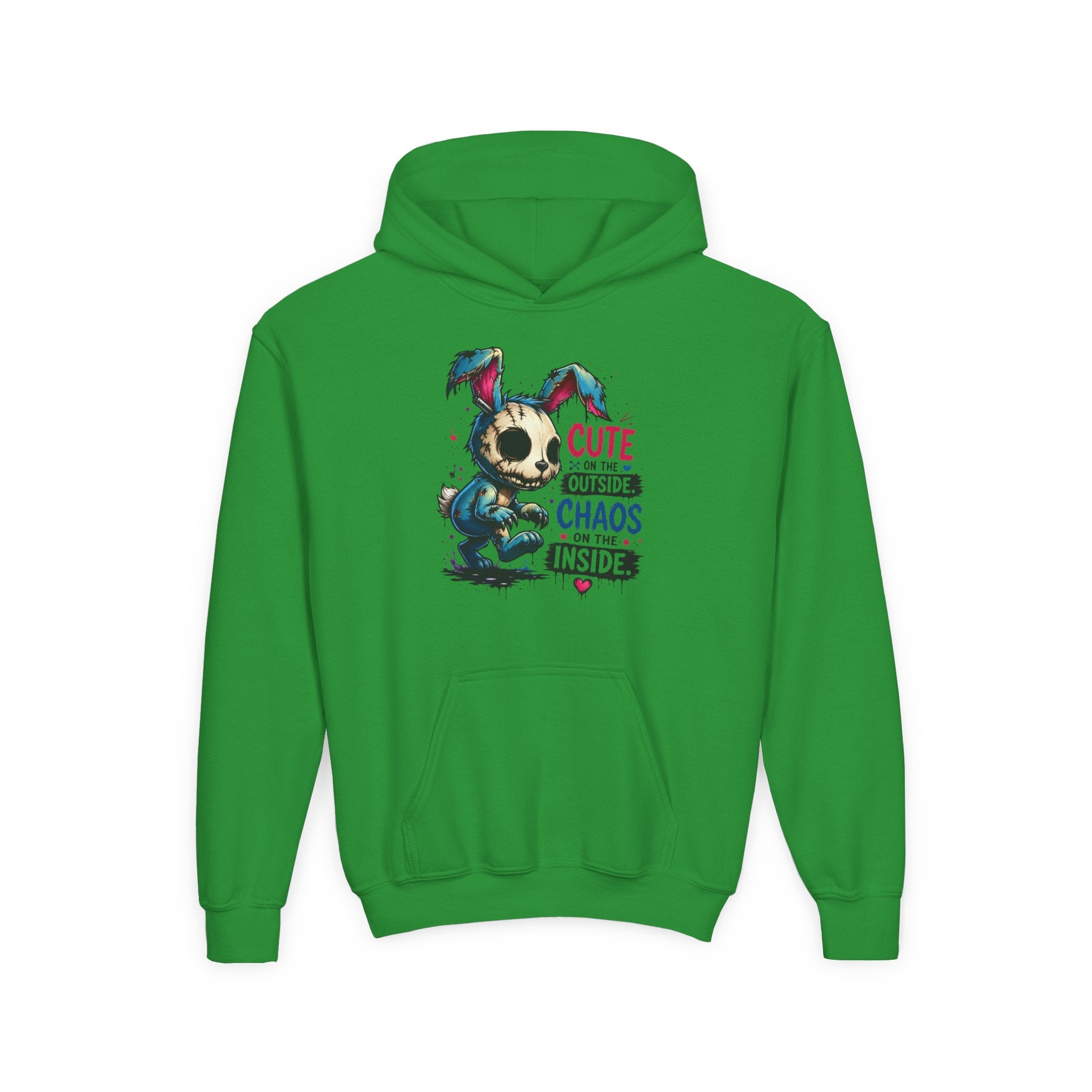 Cute on the Outside Choas on the Inside Youth Heavy Blend Hooded Sweatshirt