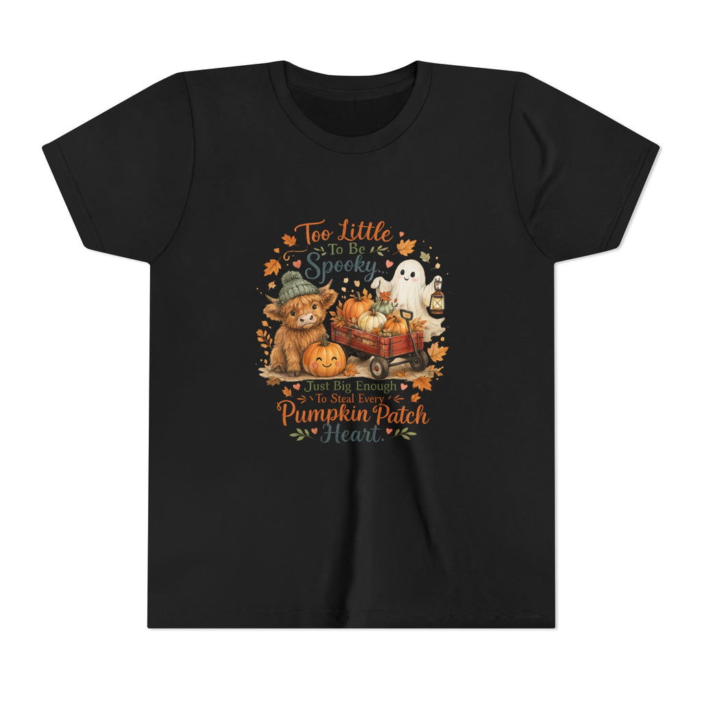 'Too Little to be Spooky, Just Big Enough to Have a Pumpkin Patch Heart' Halloween Fall Kids Shirt — Youth Tee