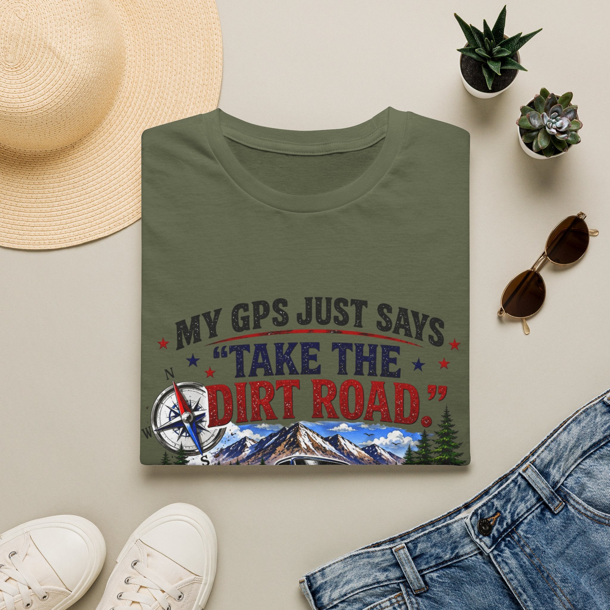 This GPS Just Says Take the Dirt Road Truck Unisex Softstyle T-Shirt