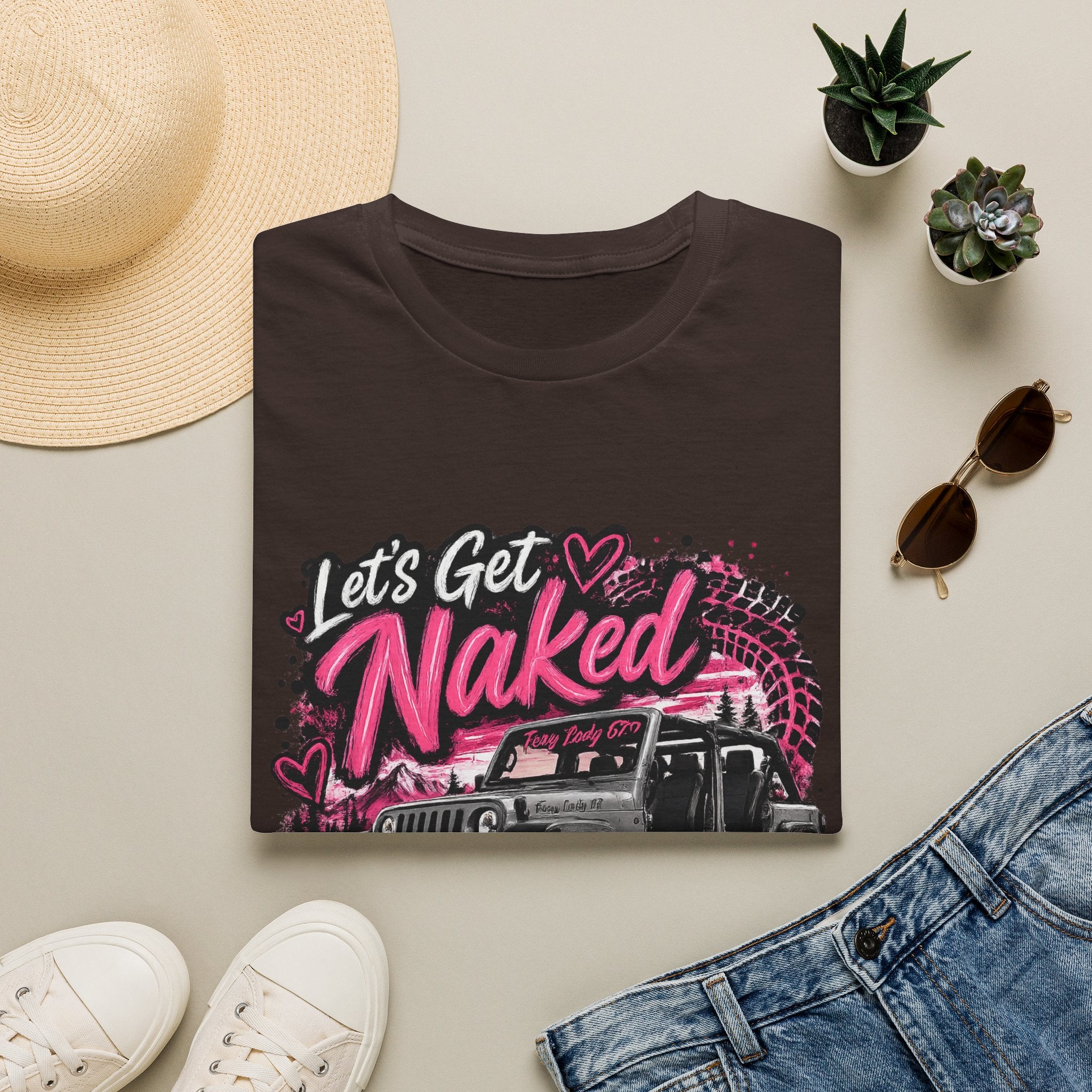 Jeep 'Let's Get Naked' Graphic T-Shirt — Funny Off-Roading Top