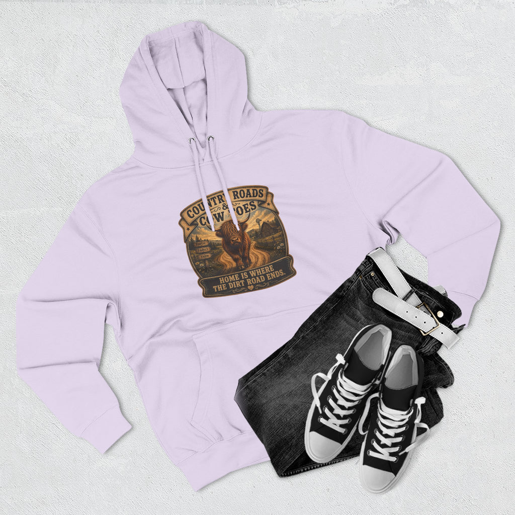 Country Roads Cow Toes three-Panel Fleece Hoodie