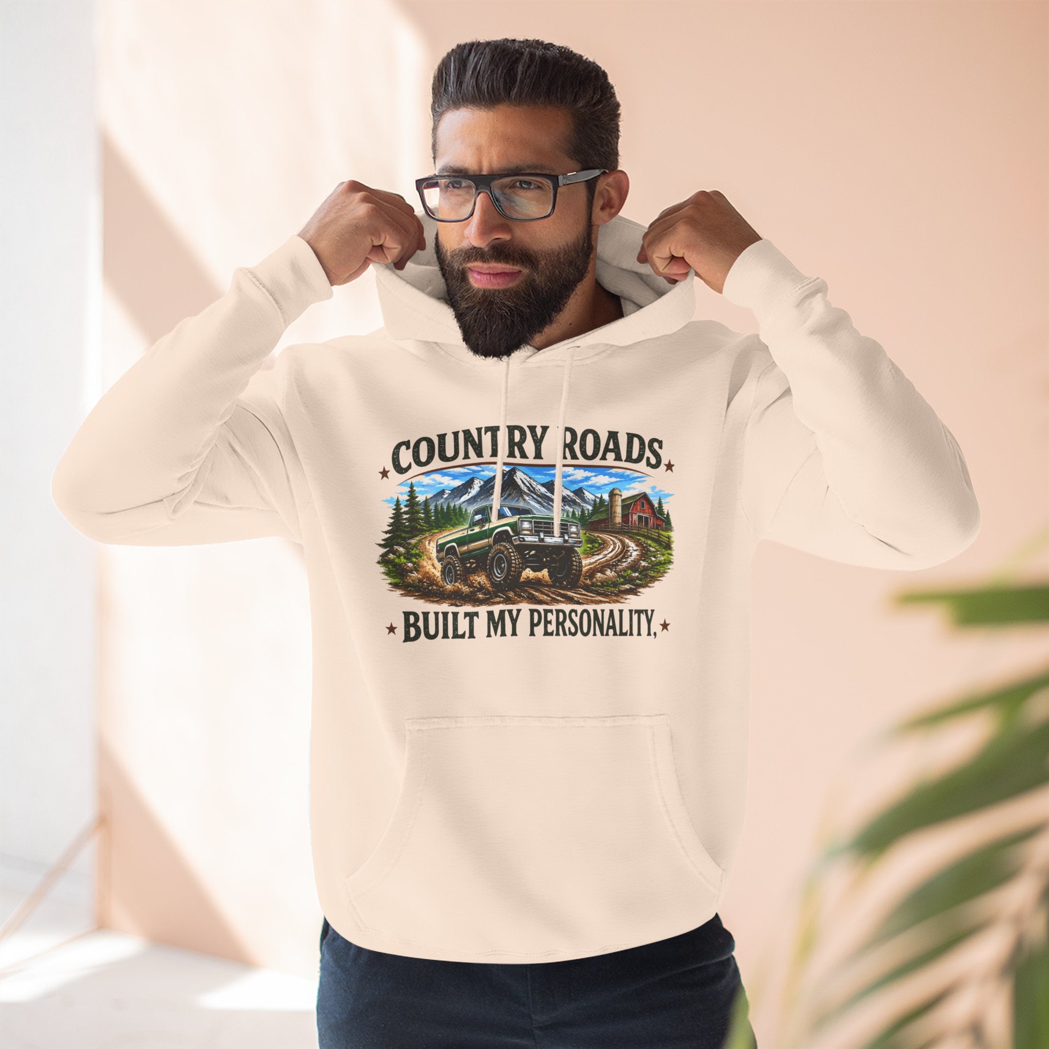 Country Roads Hoodie — "Country Roads Built My Personality" Graphic Hoodie