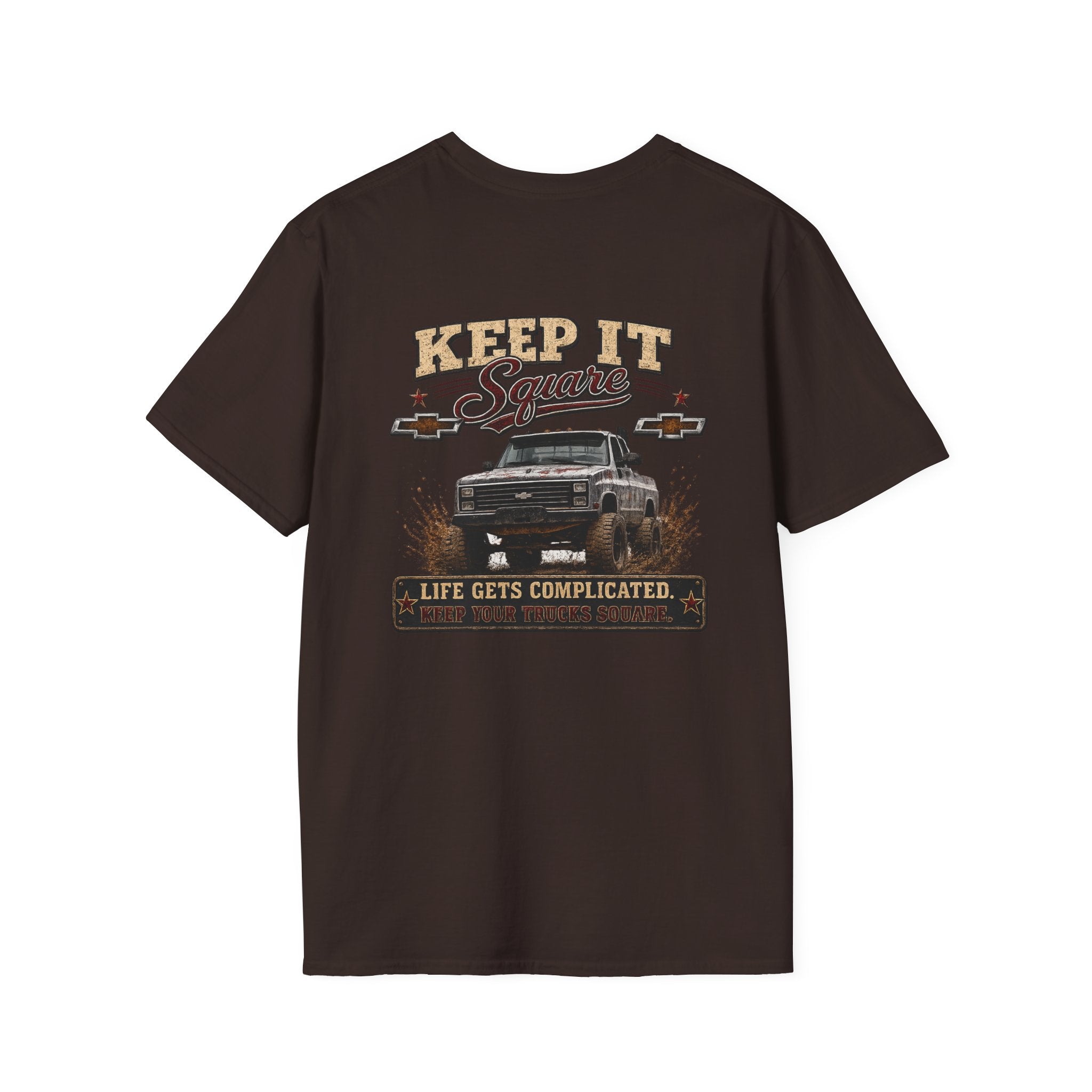 Keep It Square - Chevrolet K30 Vintage Truck Patch T-Shirt — Classic Chevy Pickup Design