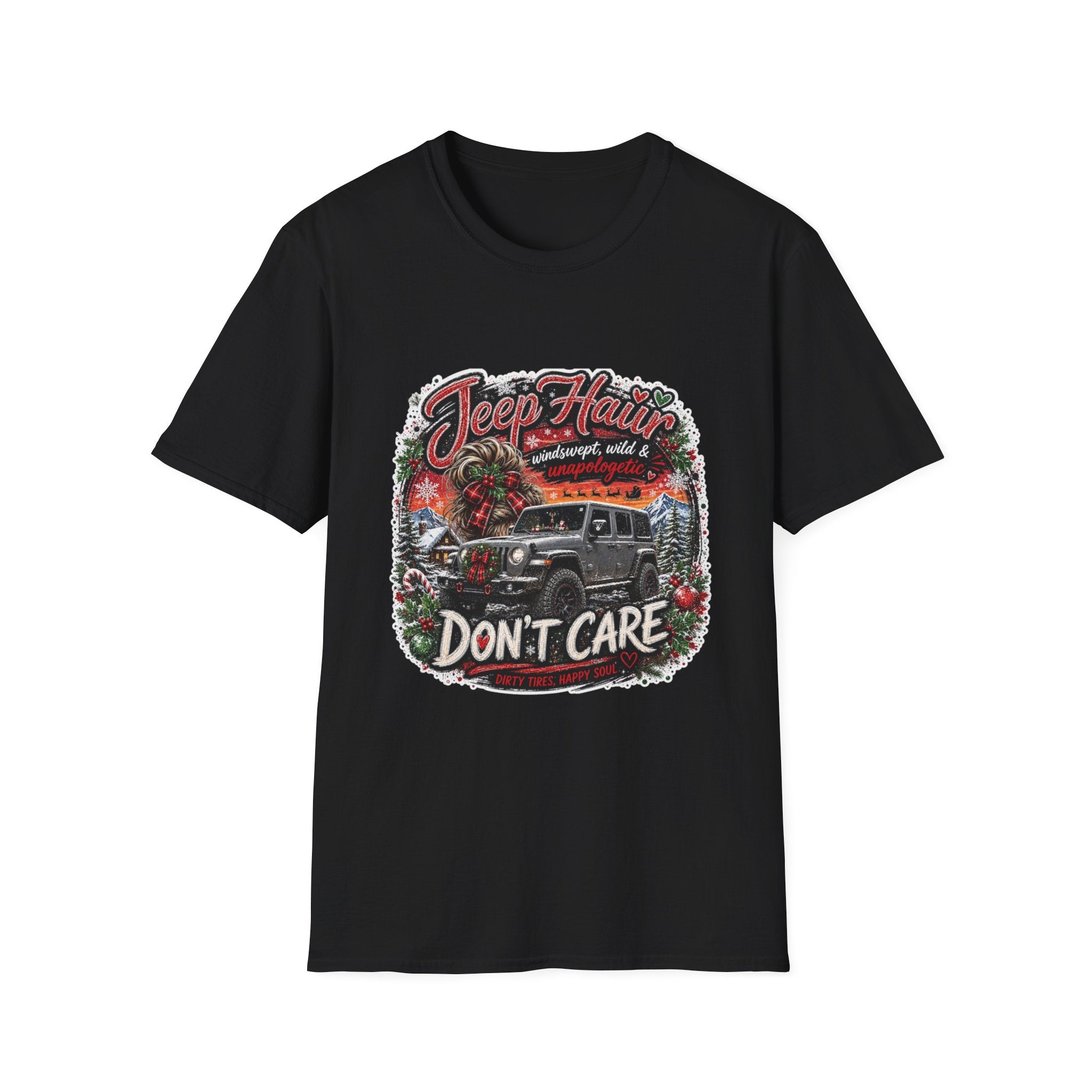 Jeep Hair Don’t Care T‑Shirt — Vintage Off‑Road Adventure Graphic Tee