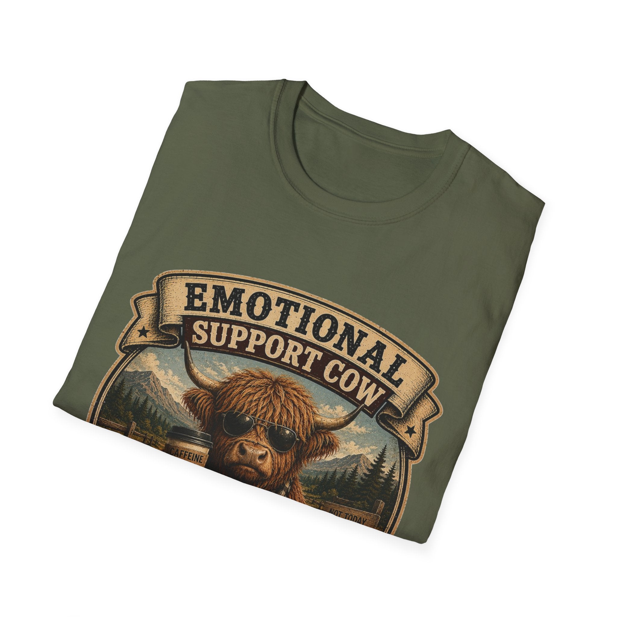 Socially Awkward Highland Cow - Unisex Softstyle T-Shirt