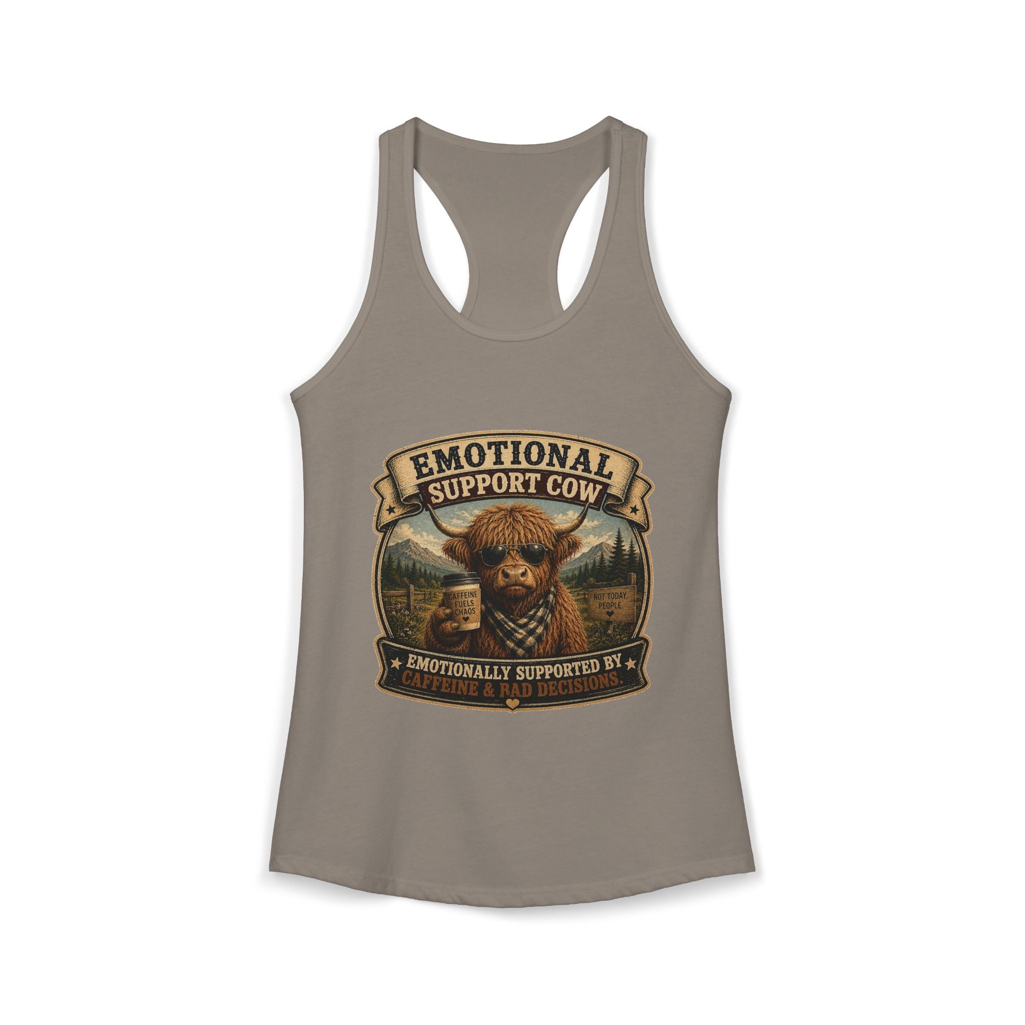 Emotional Support Cow Women's Ideal Racerback Tank