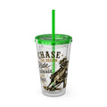 Inspirational Horse Tumbler with Straw — "Chase the Dream, Ride with Courage" 16oz