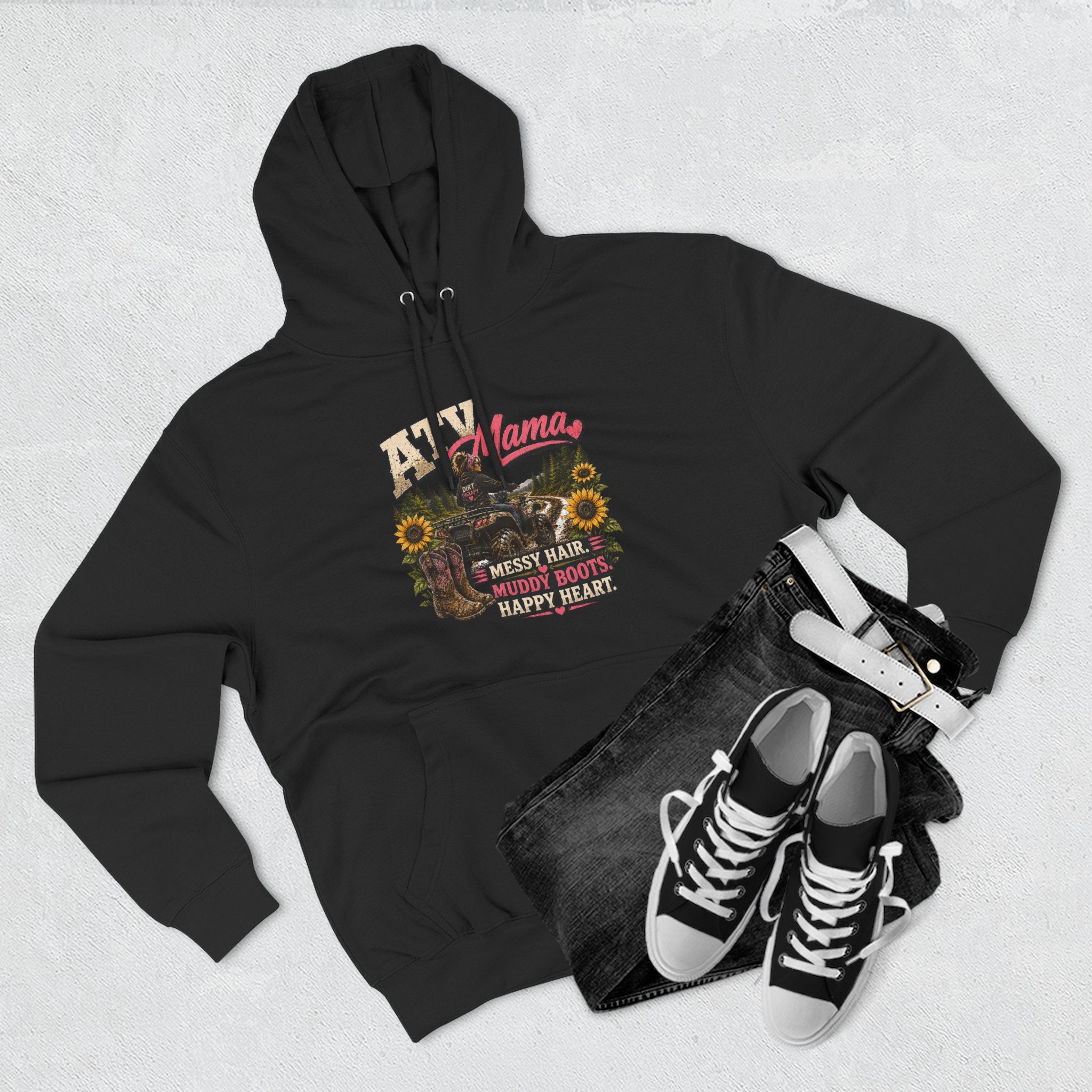 Mama Farm Hoodie — Messy Hair, Muddy Boots Graphic Sweatshirt