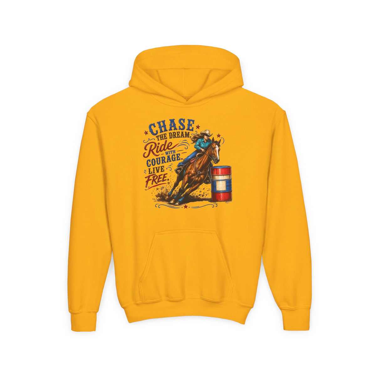 Chase the Dream with Courage Youth Heavy Blend Hooded Sweatshirt