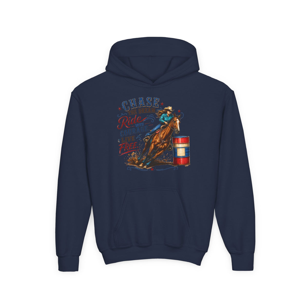 Chase the Dream with Courage Youth Heavy Blend Hooded Sweatshirt