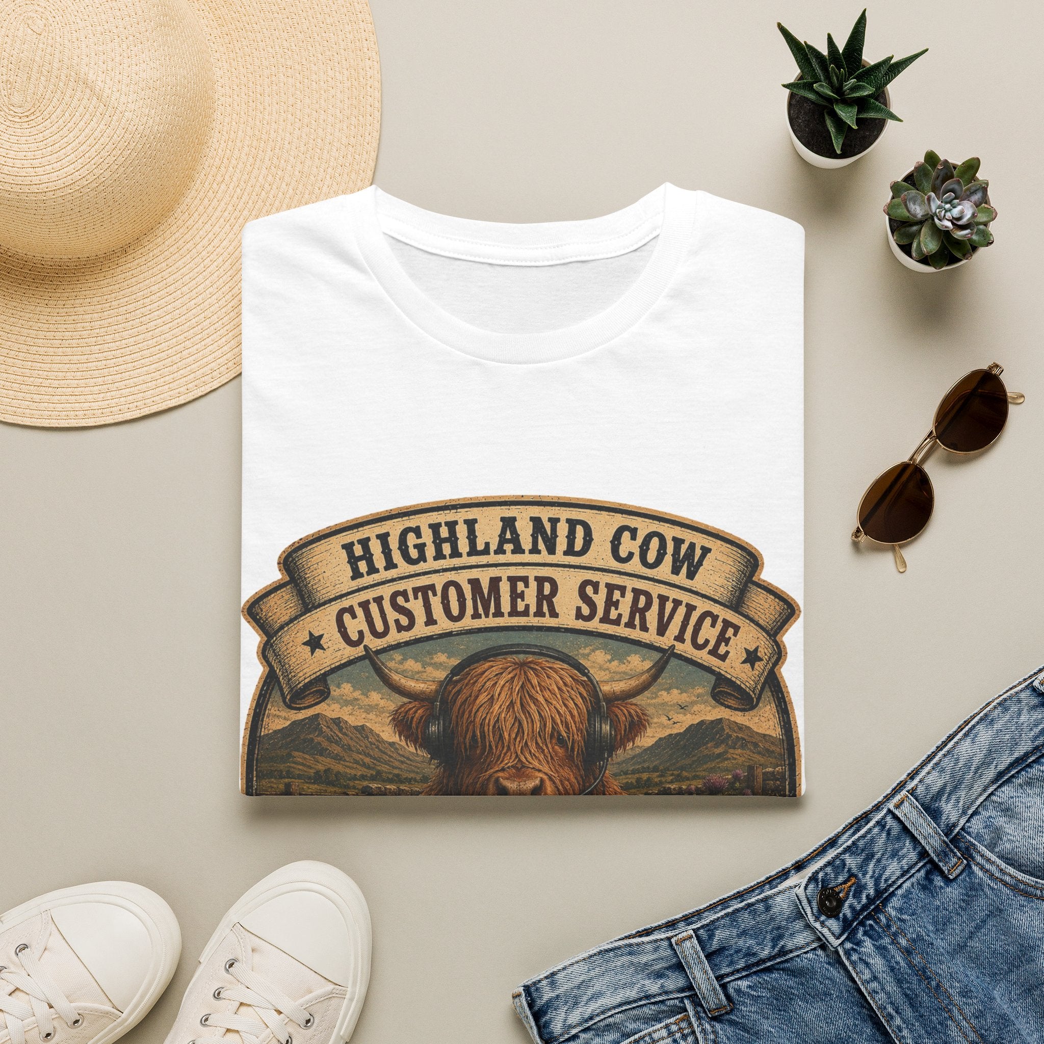 Highland Cow Customer Service Unisex Softstyle T-Shirt