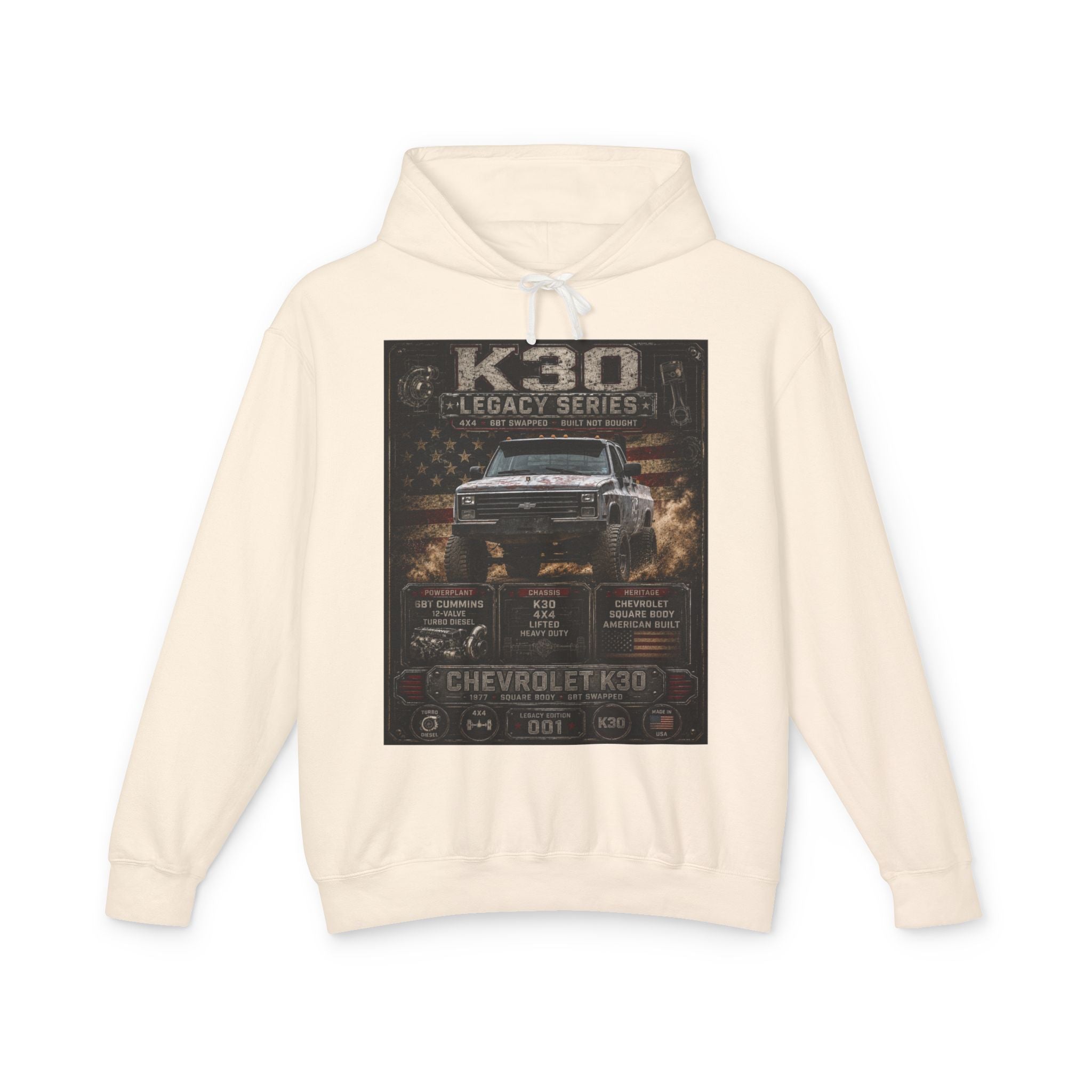 K30 Legacy Series Chevrolet K30 Truck Hoodie — Vintage Off-Road Mechanic Sweatshirt