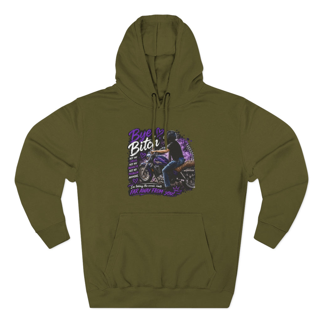 "Bitch" Retro Motorcycle Pullover — Biker Babe Graphic Hoodie