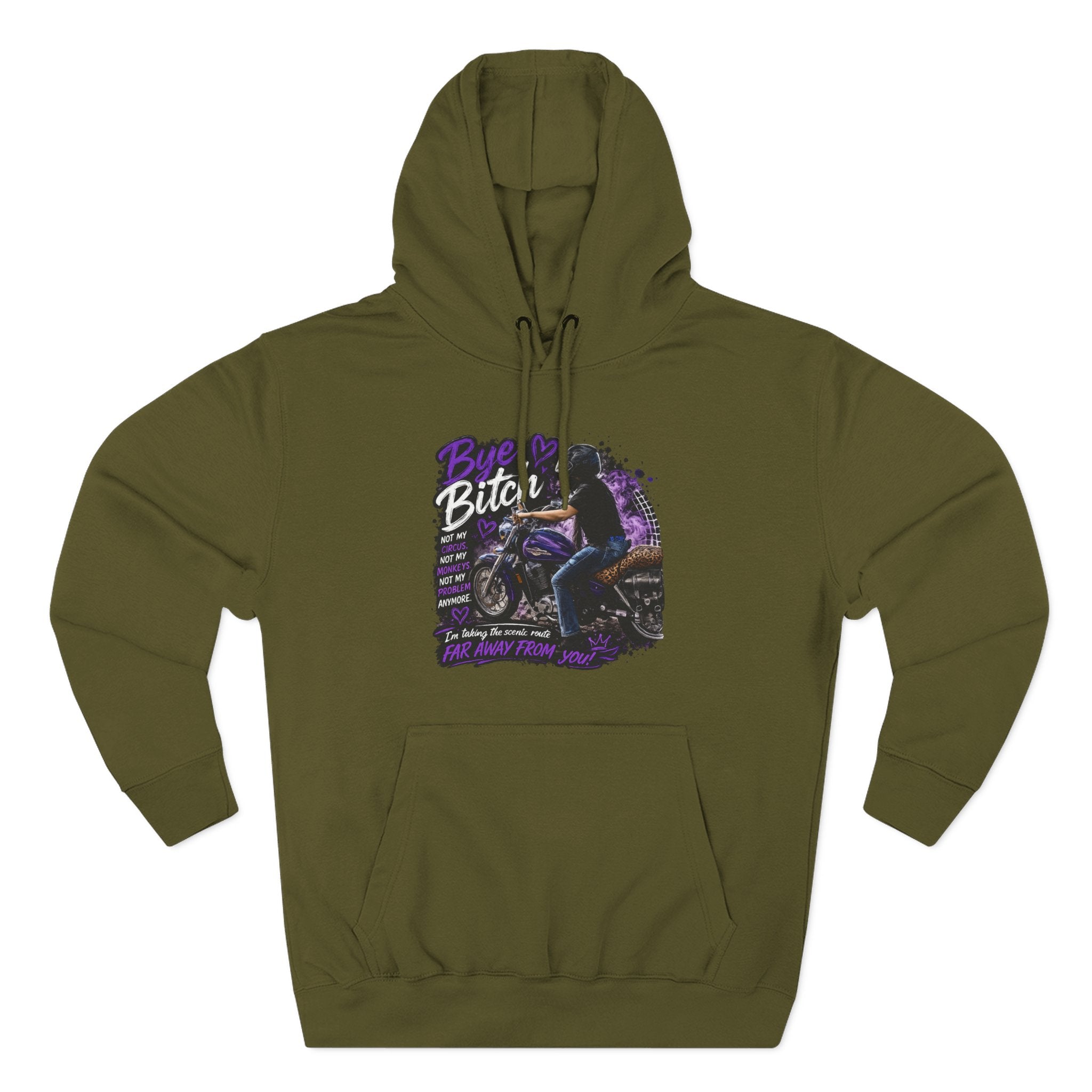 "Bitch" Retro Motorcycle Pullover — Biker Babe Graphic Hoodie