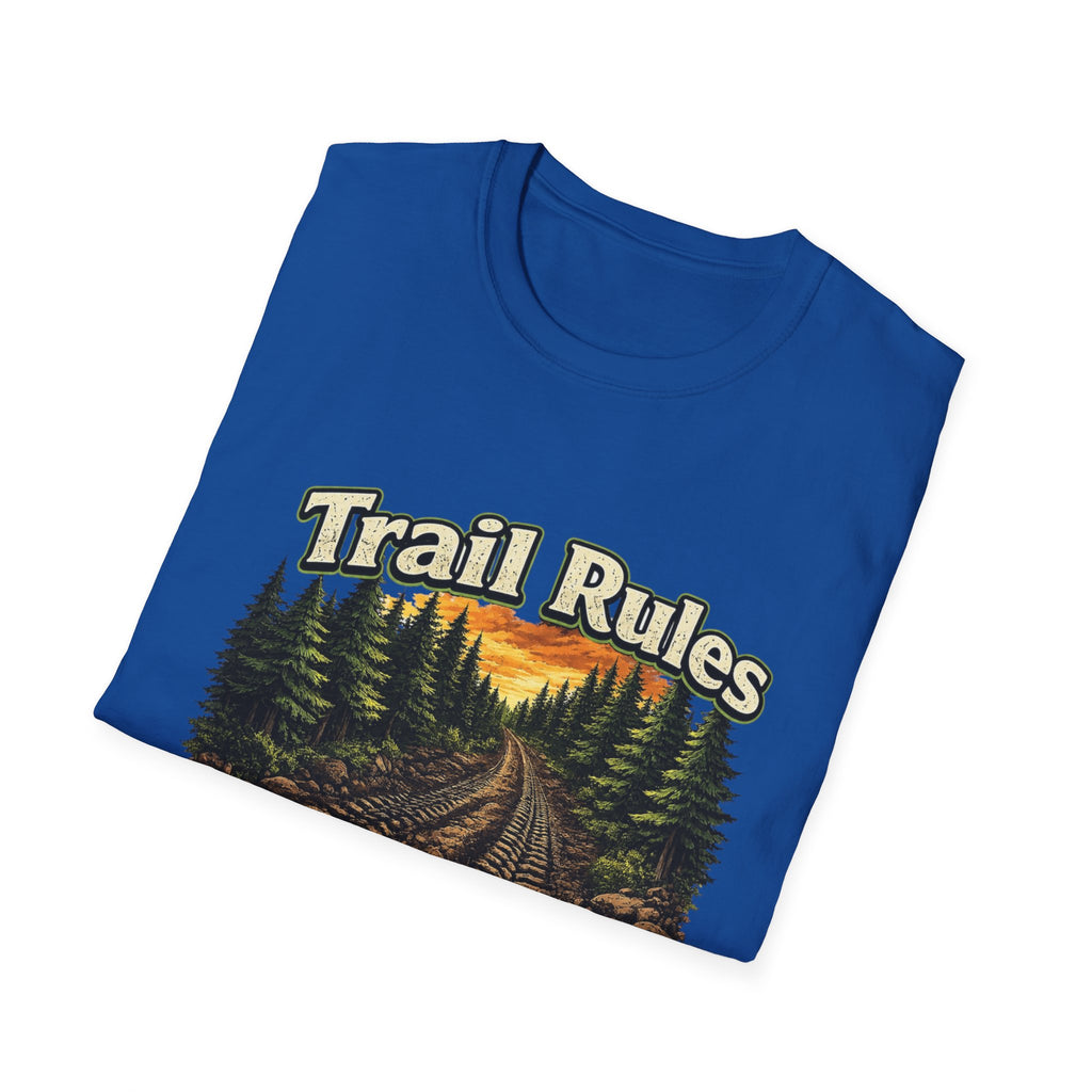 Trail Rules T-Shirt — 'Leave Nothing Behind Except Tire Tracks and Bad Decisions' Outdoor Tee