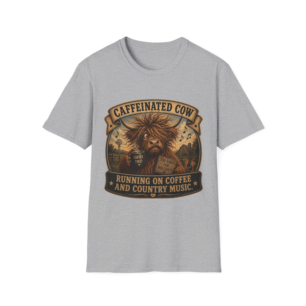 Caffeinated Cow Unisex Softstyle T-Shirt