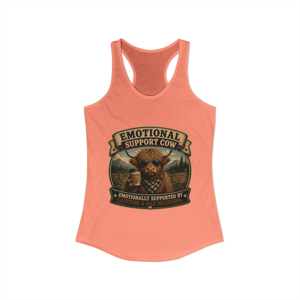 Emotional Support Cow Women's Ideal Racerback Tank