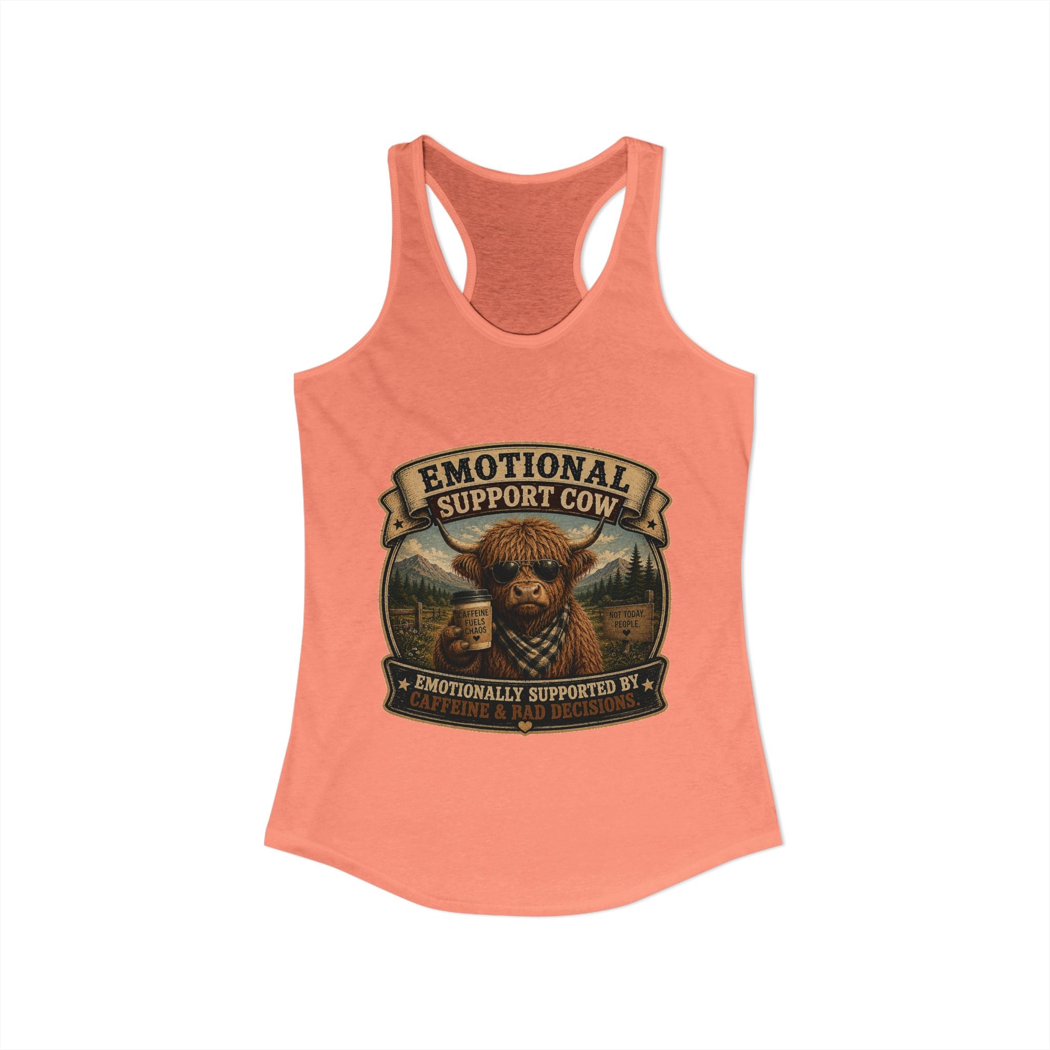 Emotional Support Cow Women's Ideal Racerback Tank