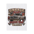 Garage Rules Velveteen Plush Blanket — "If the Garage Door Is Open, Bad Decisions Are Being Made" (Truck Mechanic Gift)
