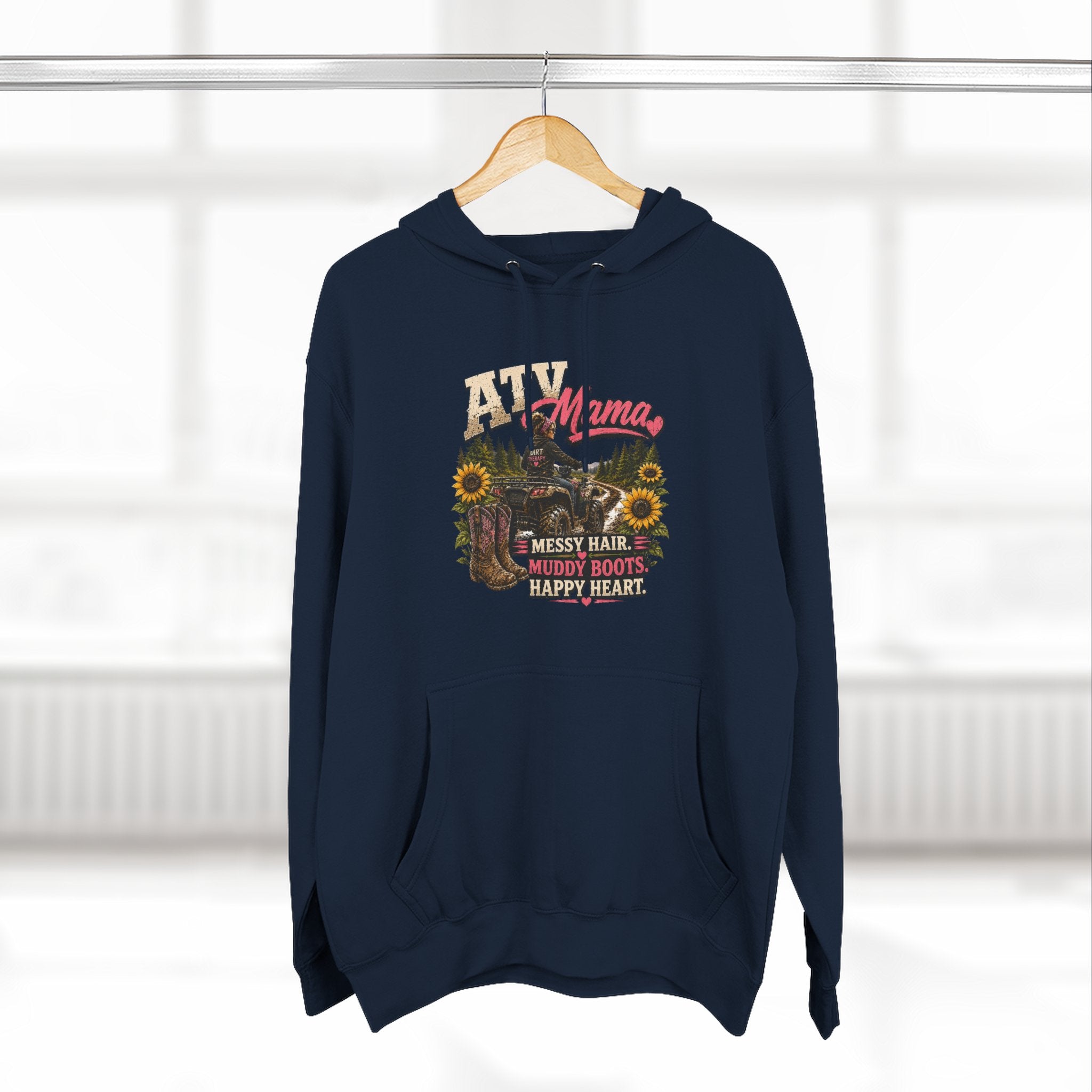 Mama Farm Hoodie — Messy Hair, Muddy Boots Graphic Sweatshirt