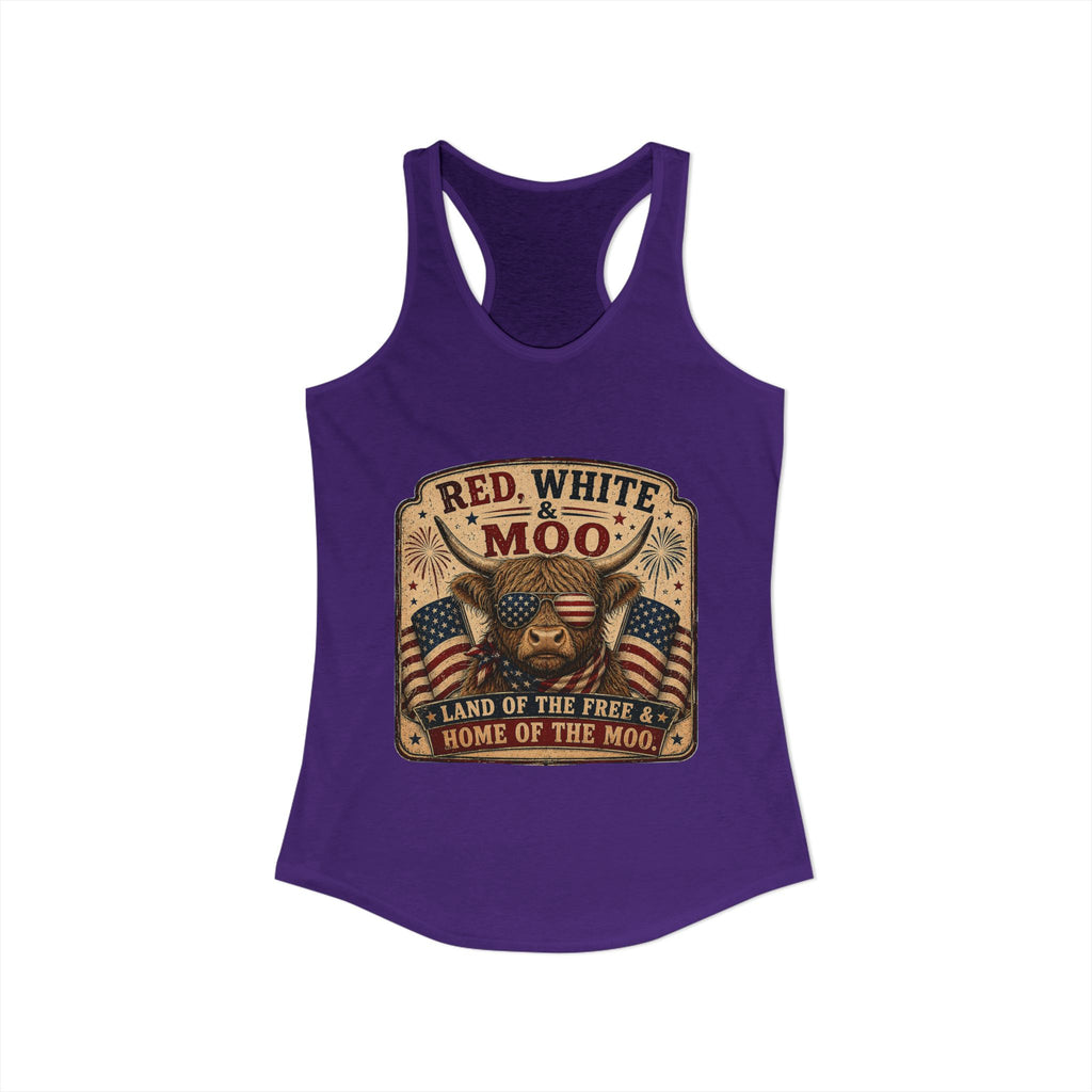 Red, White, & Moo Women's Ideal Racerback Tank