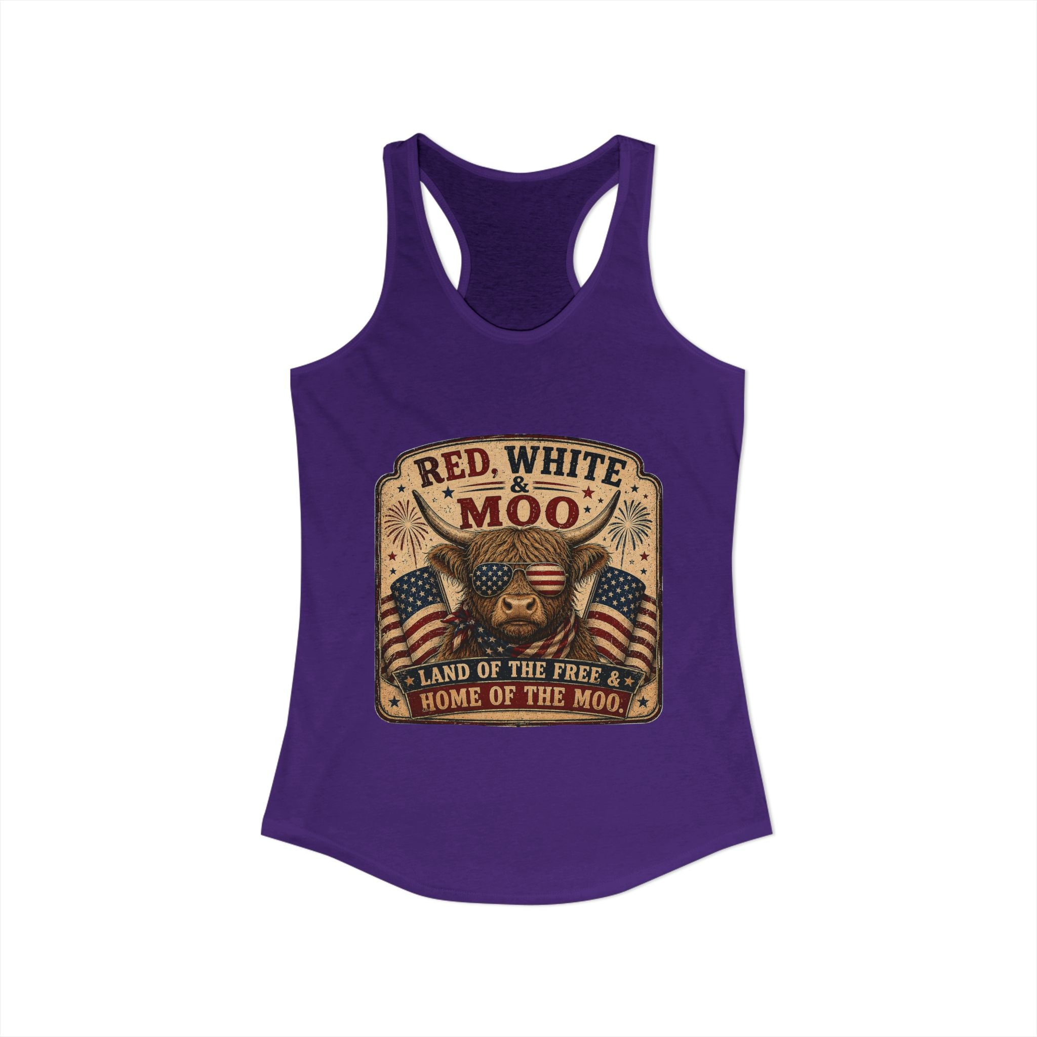 Red, White, & Moo Women's Ideal Racerback Tank