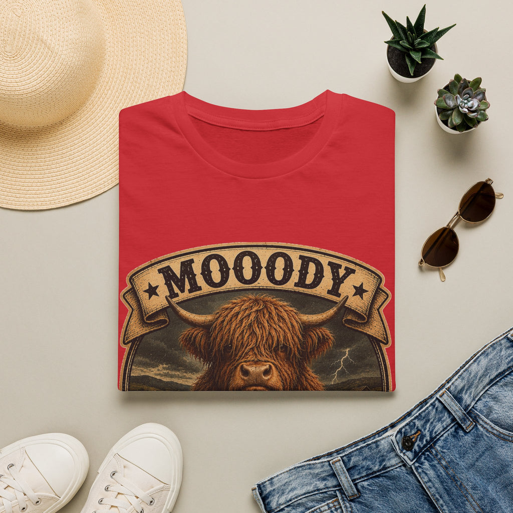 Moody Today's Forecast Highland Cow Unisex Softstyle T-Shirt