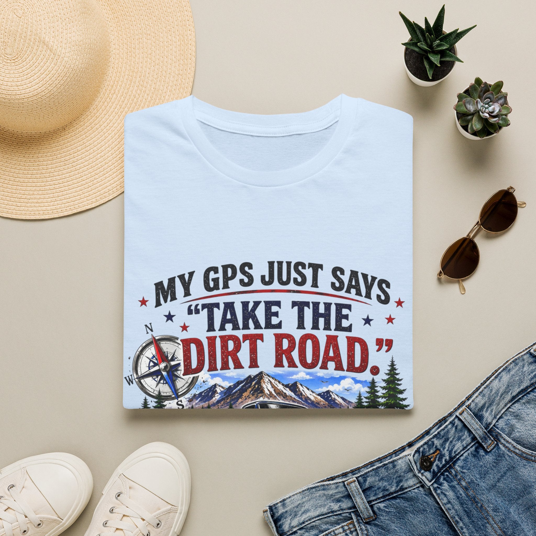 This GPS Just Says Take the Dirt Road Truck Unisex Softstyle T-Shirt