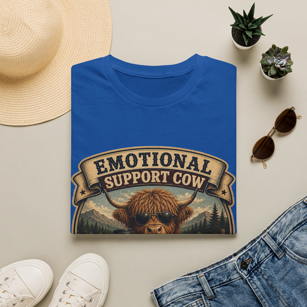 Emotional Support Cow - Highland Cow Unisex Softstyle T-Shirt