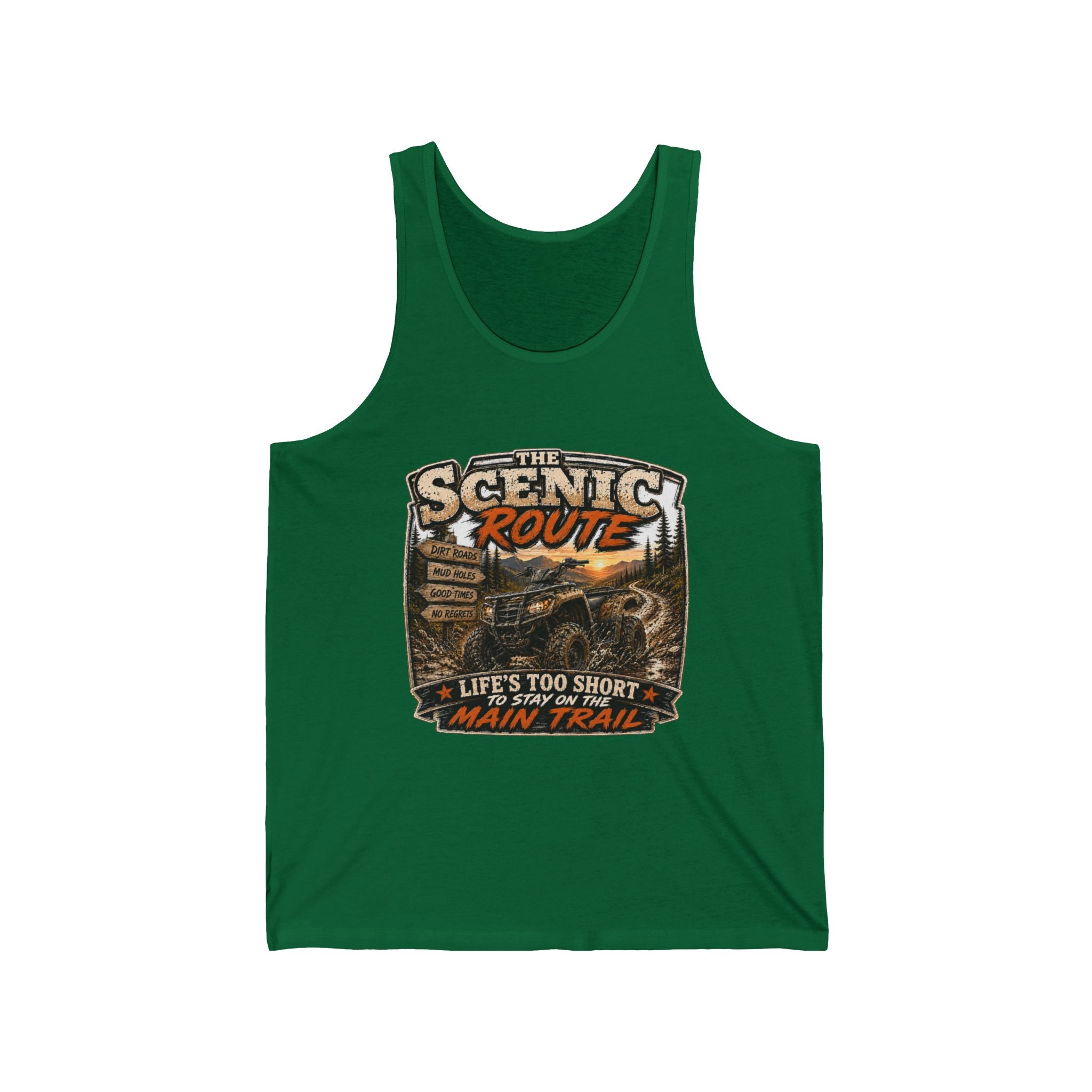 “Life’s Too Short, Take the Main Trail” Outdoor Adventure Tank — Scenic Route Tank Top