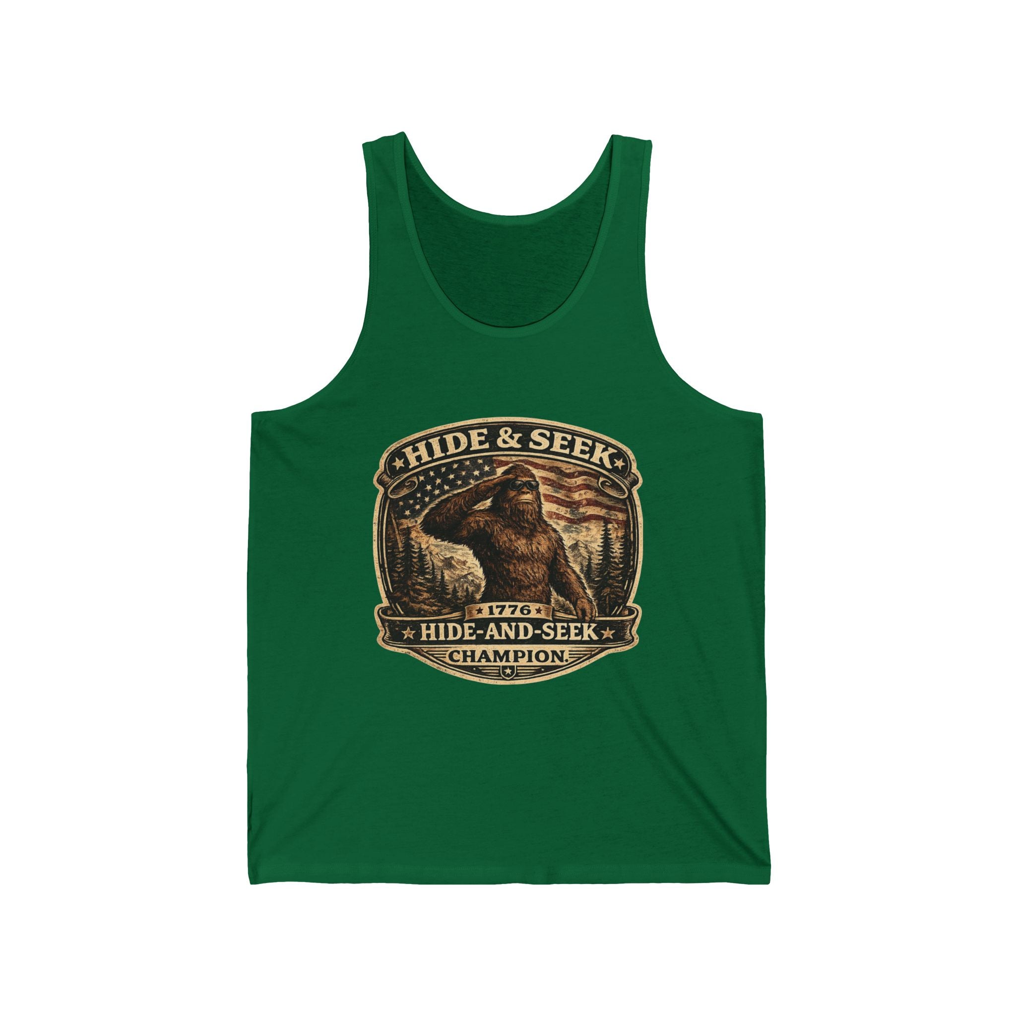 Hide & Seek Champion Tank Top - Bigfoot Sasquatch Vintage Graphic