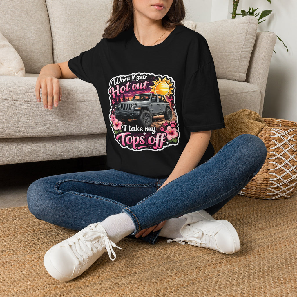 When It Gets Hot Out Jeep (Pink) Unisex Softstyle T-Shirt
